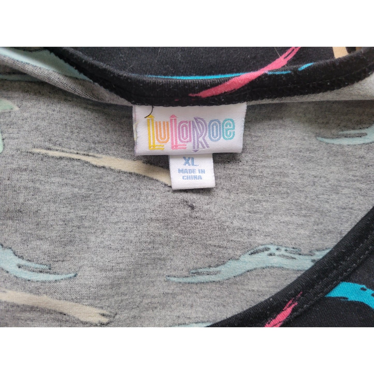 Lularoe Womens Top Extra Large Tank Tunic Black Poly Blend Surfer Surfing Casual