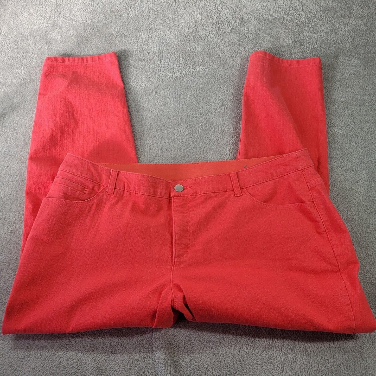 CJ Banks Signature Slimming Womens Jeans 20W Plus Pink Denim Straight Leg Comfy
