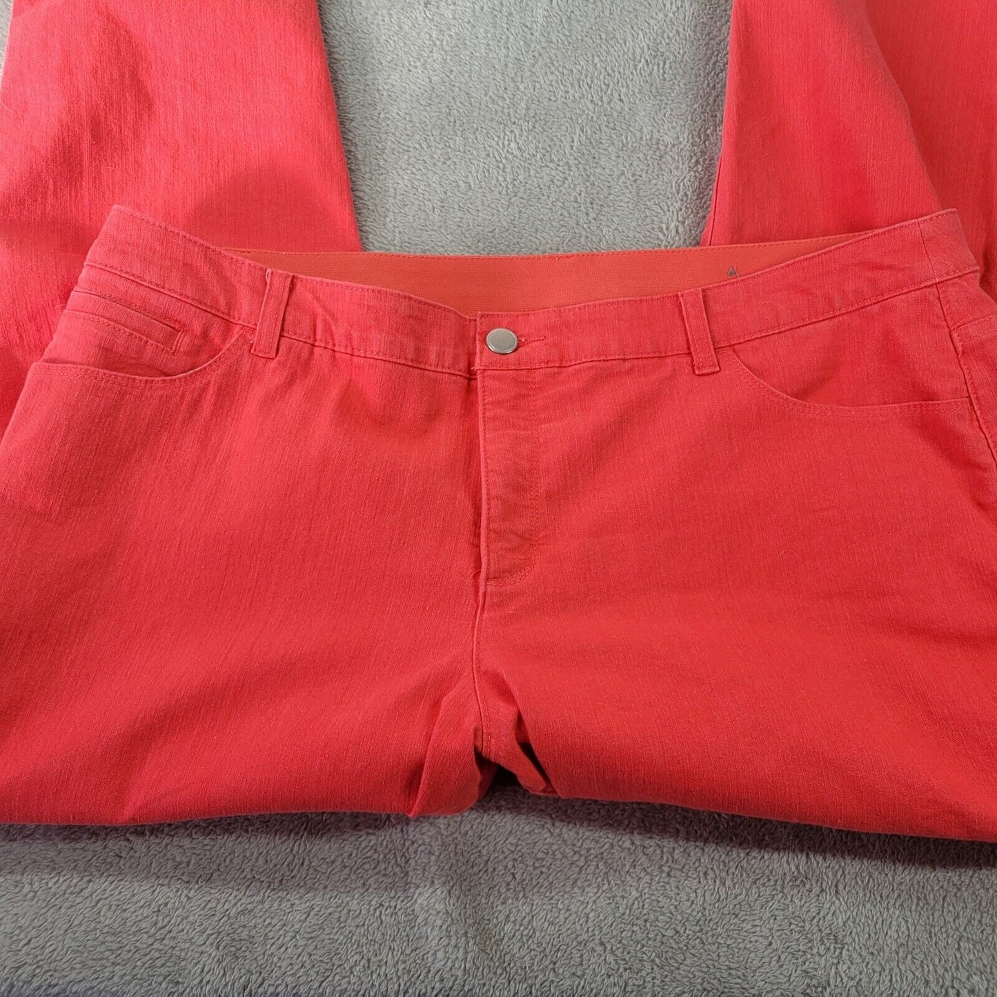 CJ Banks Signature Slimming Womens Jeans 20W Plus Pink Denim Straight Leg Comfy