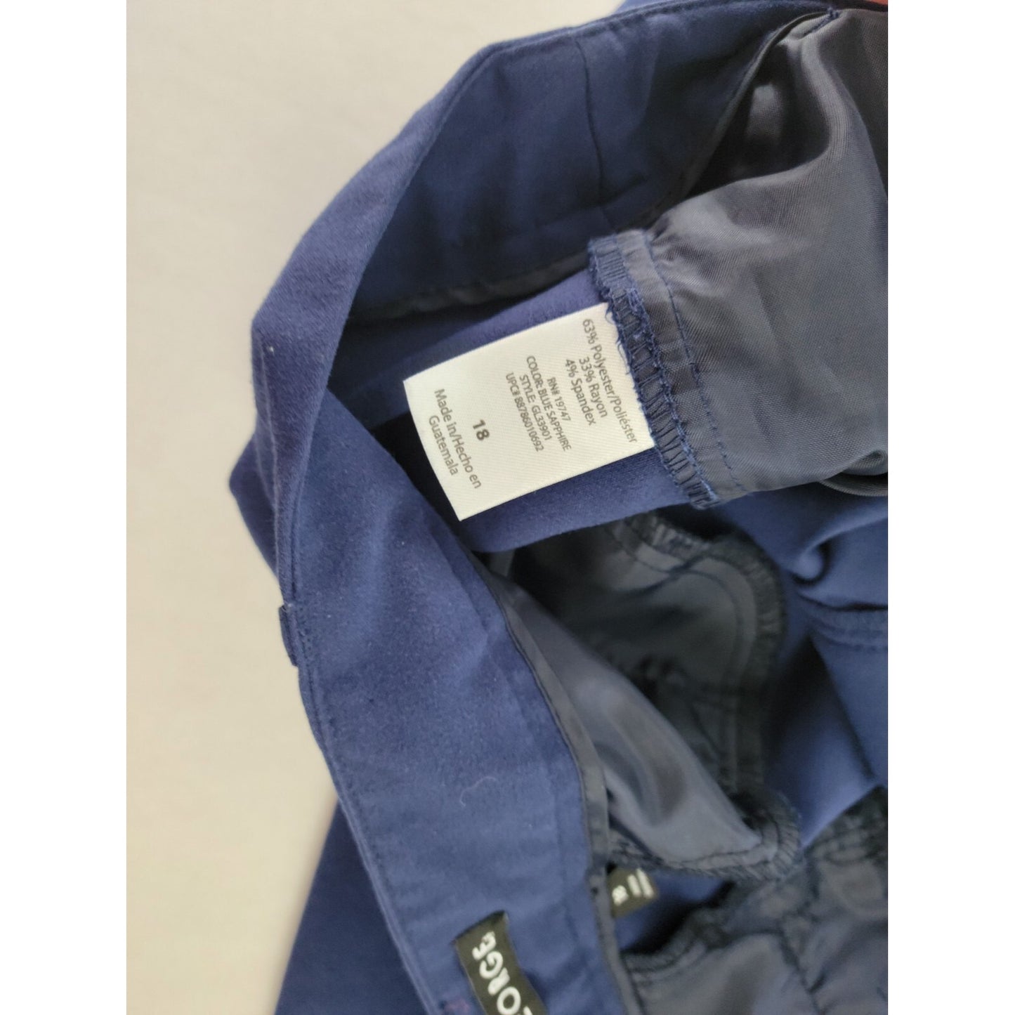 George Womens Pants 18 Plus Straight Leg Blue Short Inseam Polyester Blend