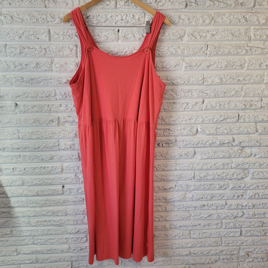 Denim & Co Womens Dress XL Sheath Wide Strap Pink Poly Blend Casual Comfy