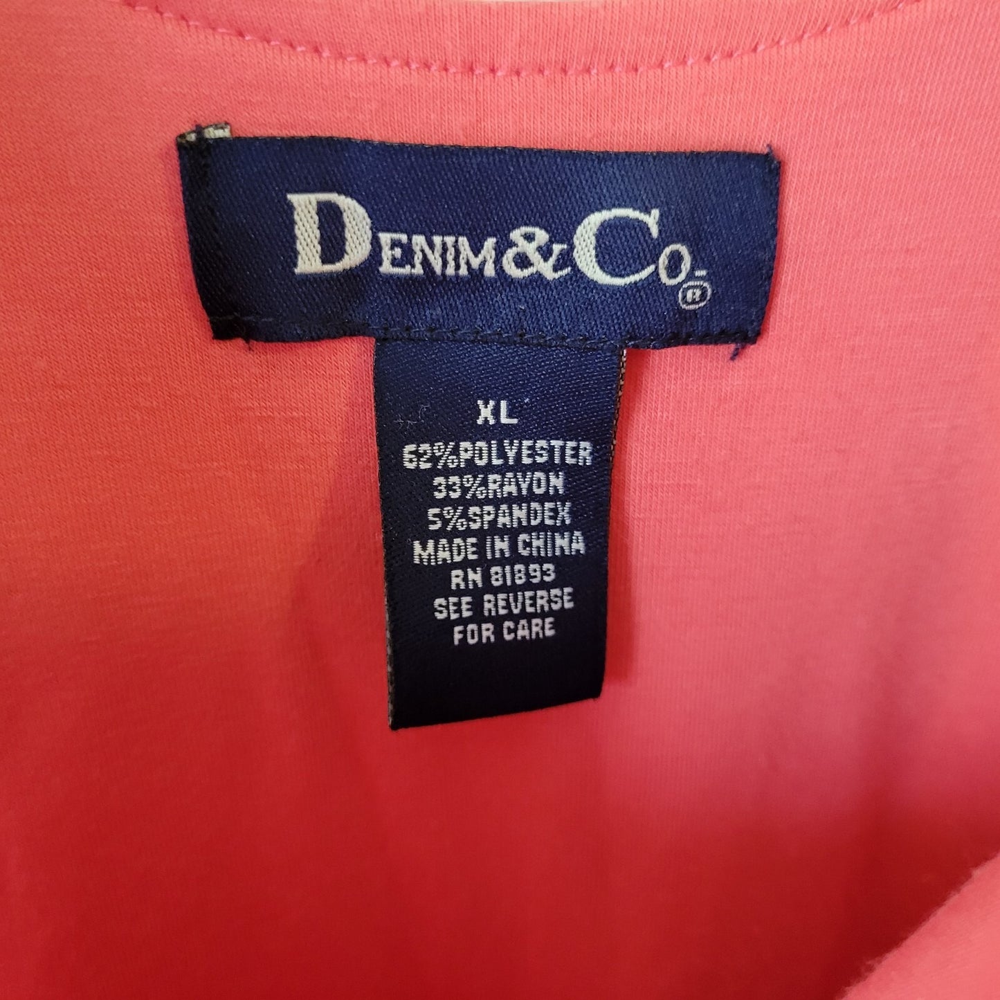 Denim & Co Womens Dress XL Sheath Wide Strap Pink Poly Blend Casual Comfy