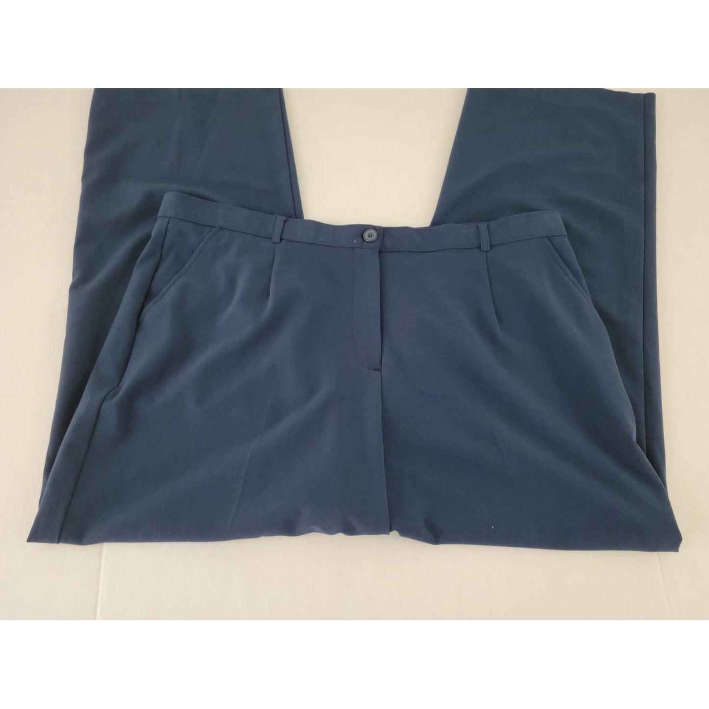 George Womens Pants 18WP Plus Petite Straight Leg Comfort Waist Blue Pockets