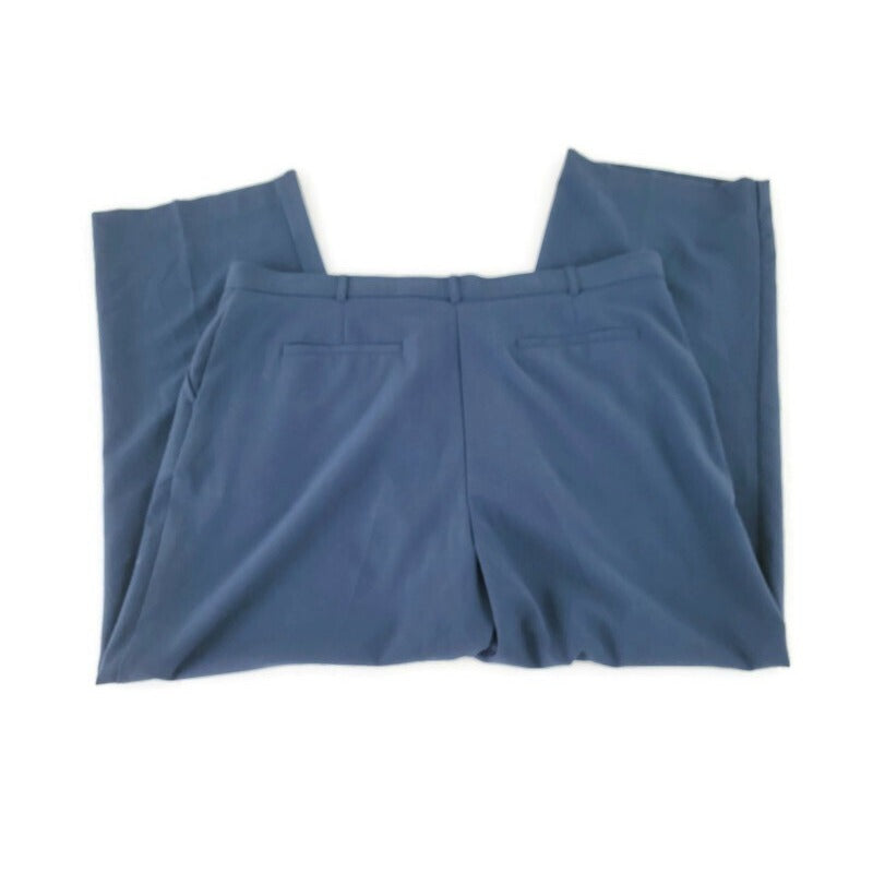 George Womens Pants 18WP Plus Petite Straight Leg Comfort Waist Blue Pockets