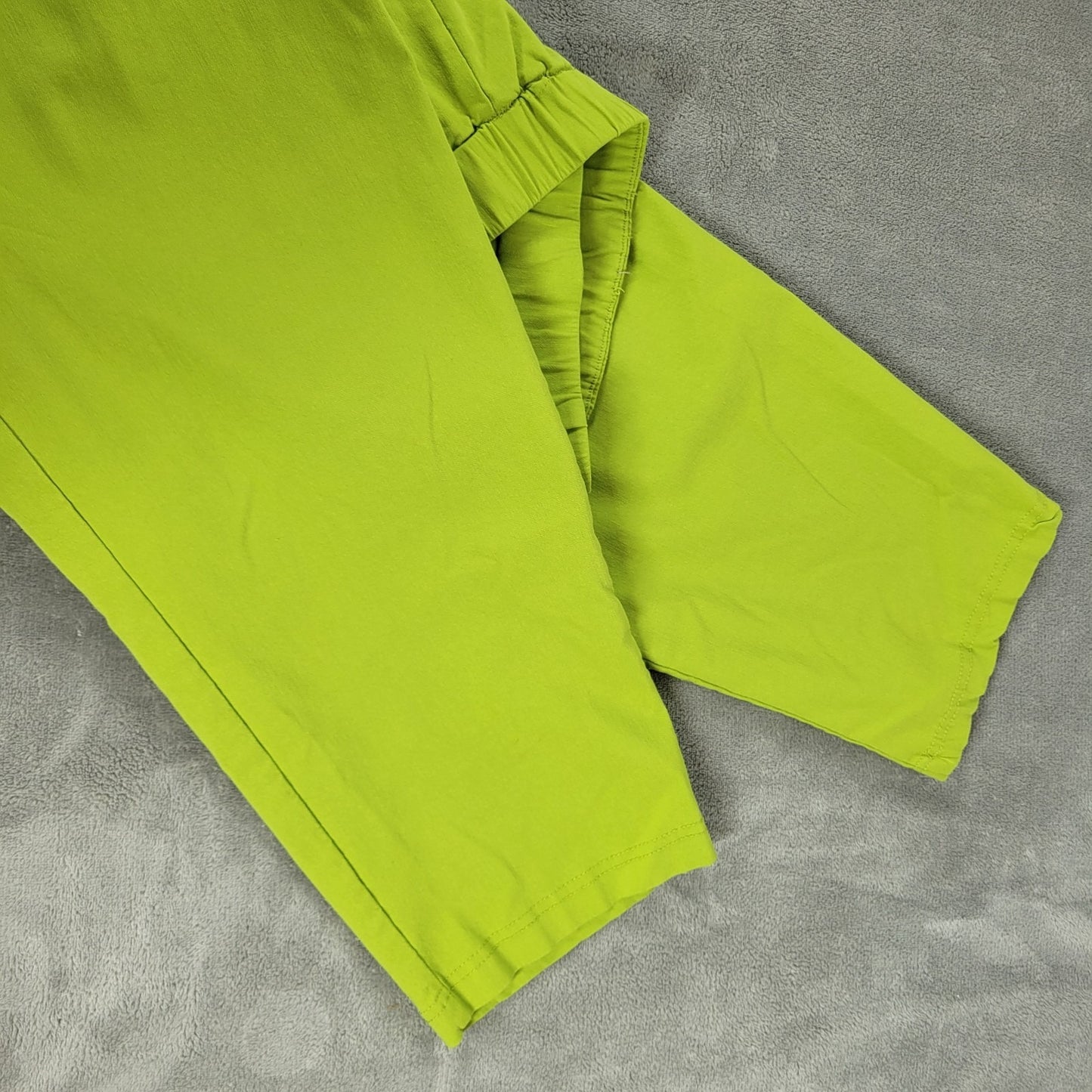 Joan Rivers Women Pants 22W Cropped Pull On Lime Green Comfy Nylon Rayon Spandex