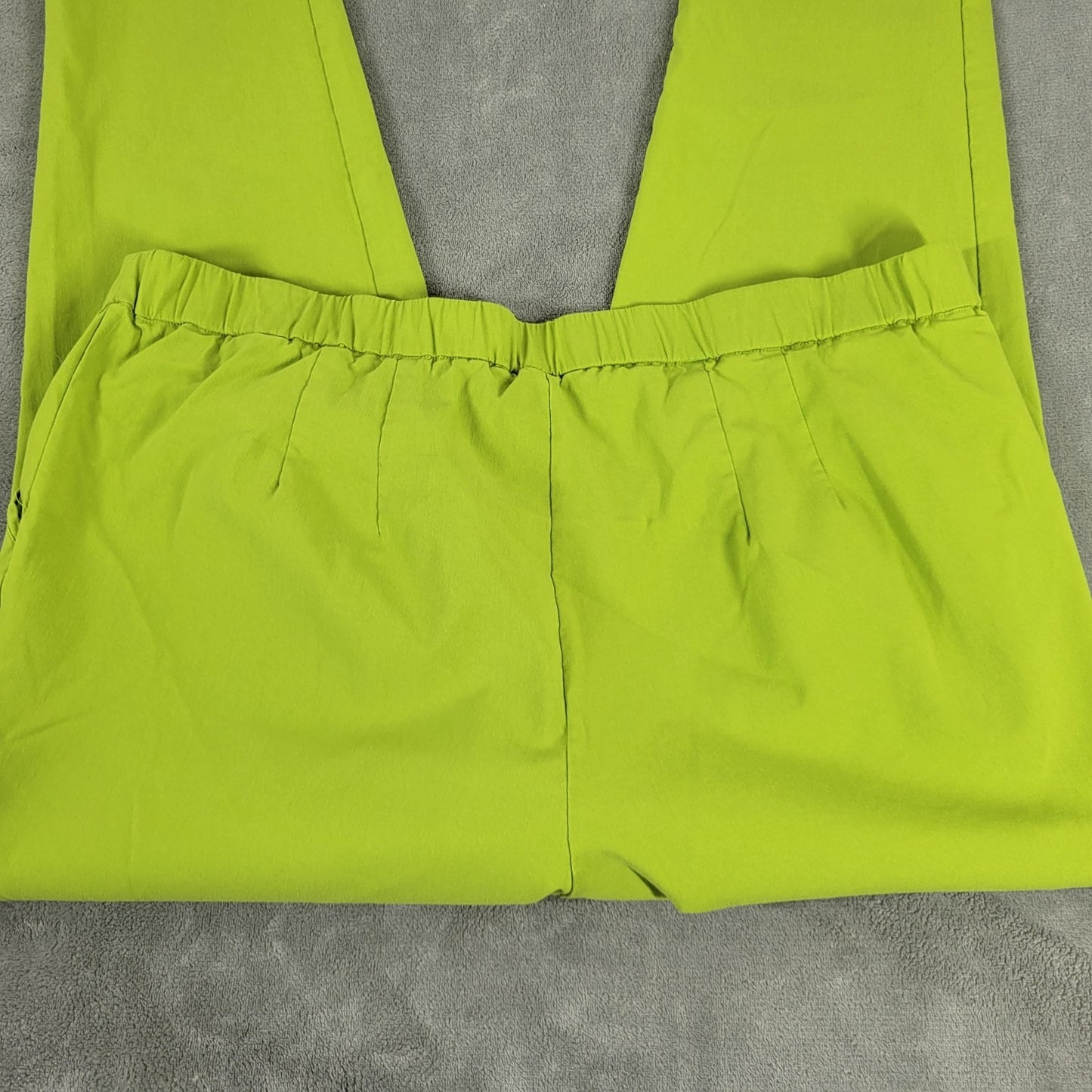 Joan Rivers Women Pants 22W Cropped Pull On Lime Green Comfy Nylon Rayon Spandex