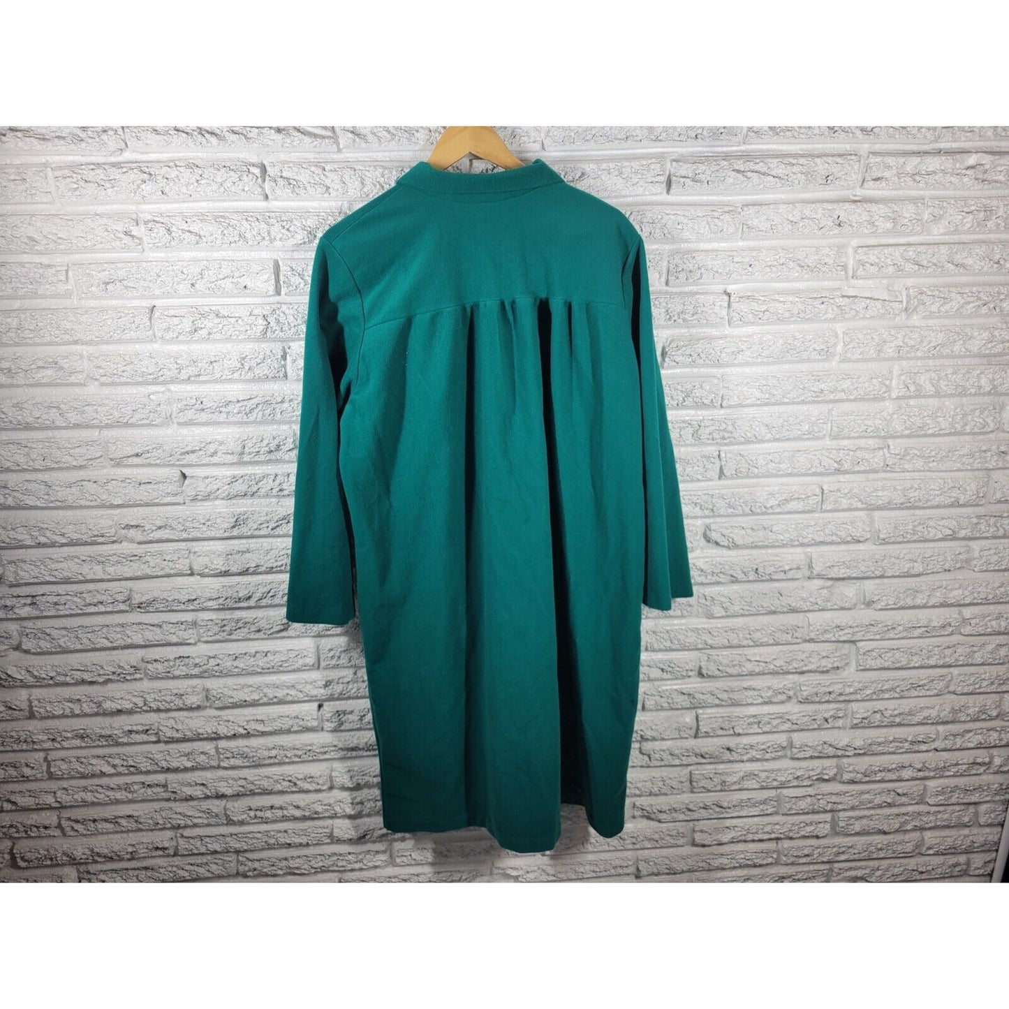 Heather Collection Womens Robe 3X Long Sleeve Green Snap Up Pockets Loungewear