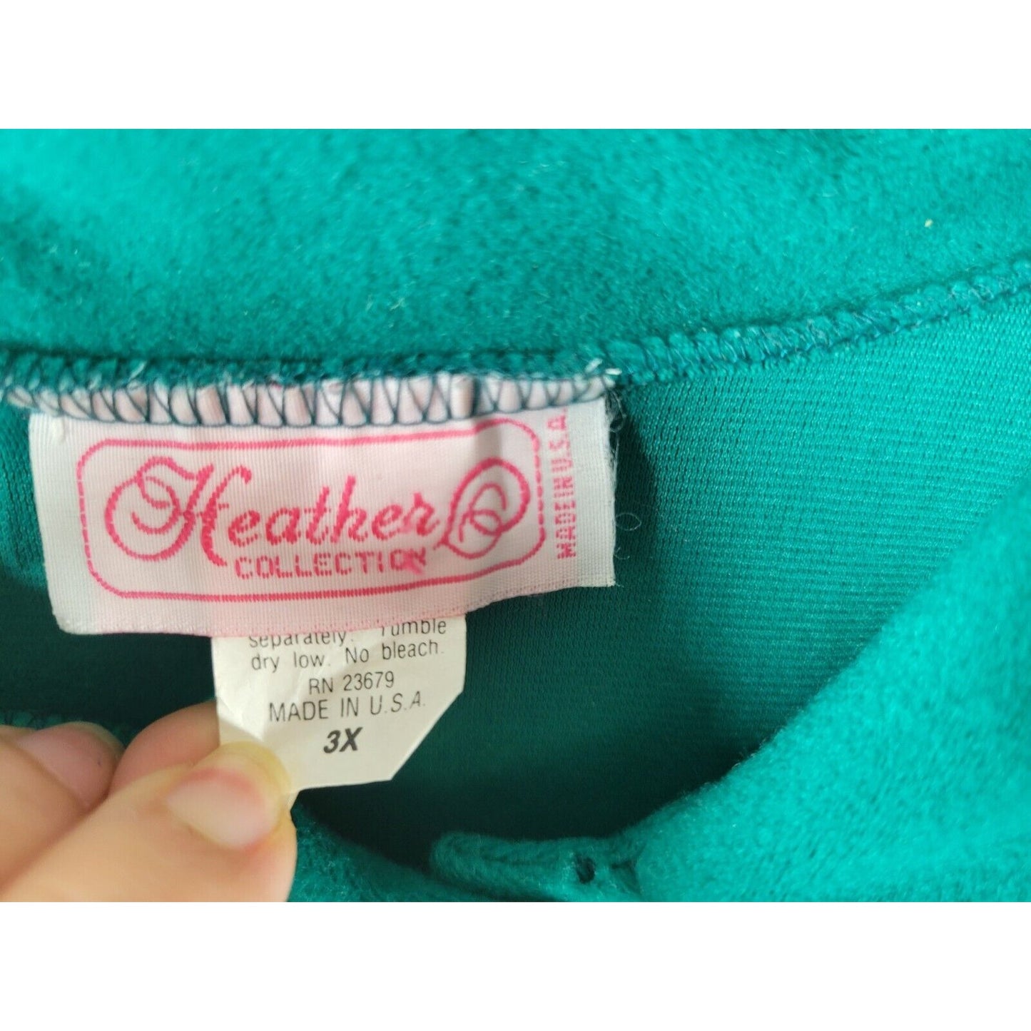 Heather Collection Womens Robe 3X Long Sleeve Green Snap Up Pockets Loungewear