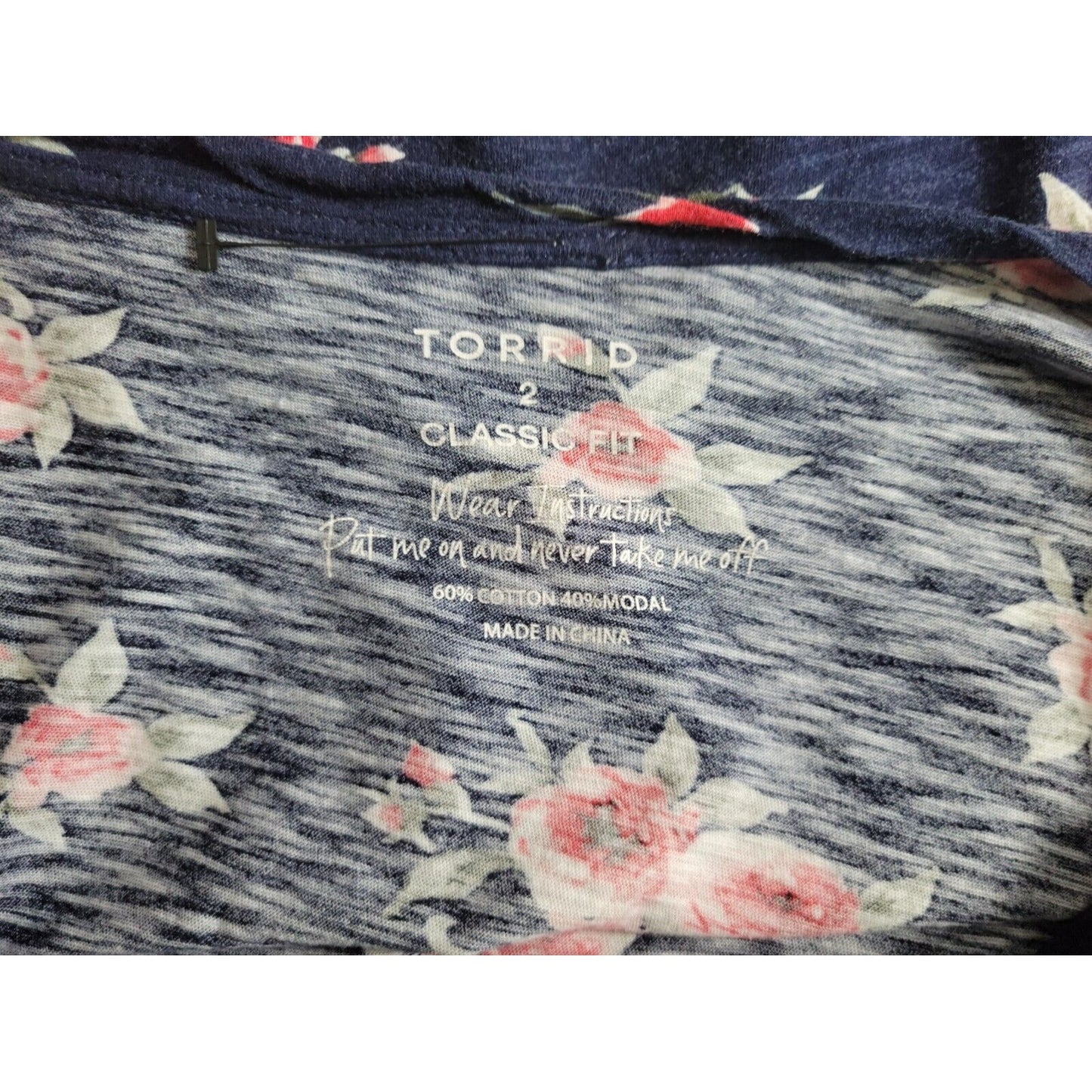 Torrid Womens Shirt 2 2X Tee Cap Sleeve Classic Fit Floral Semi Sheer Asymmetric