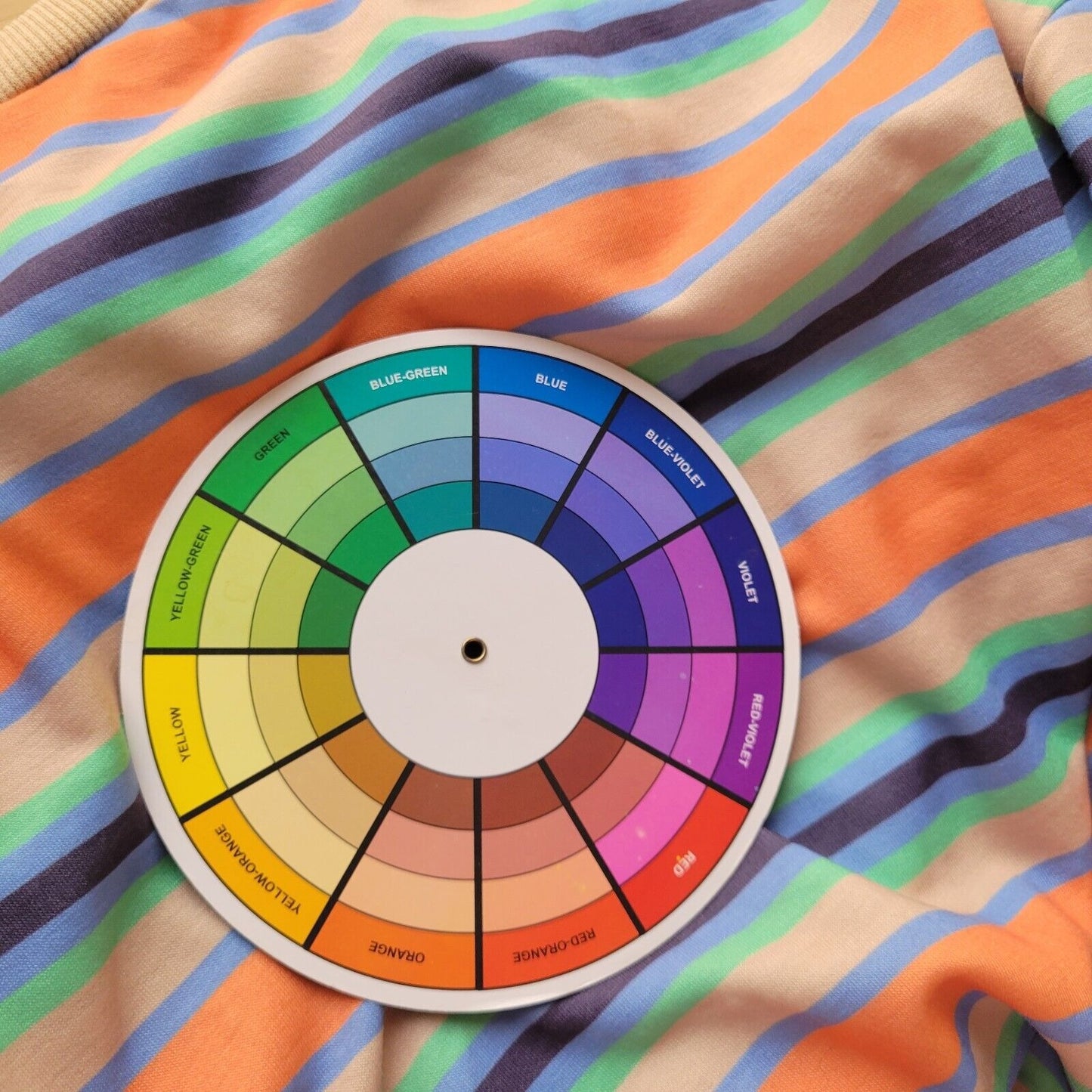 Shein Curve Womens Top 4XL Plus Tee Long Sleeve Orange Blue Stripe Poly Blend