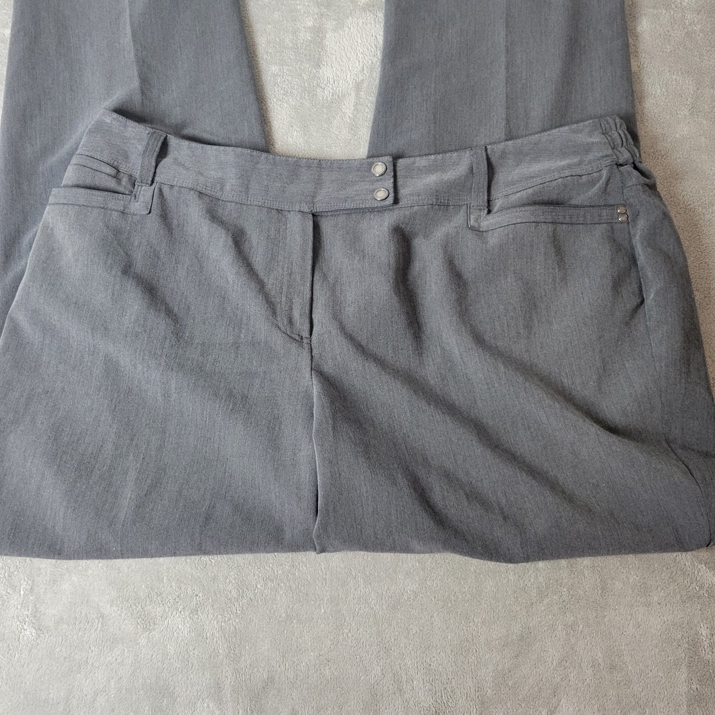 Dress Barn Womens Pants 20 Plus Straight Leg Gray Zip Fly Poly Blend Office