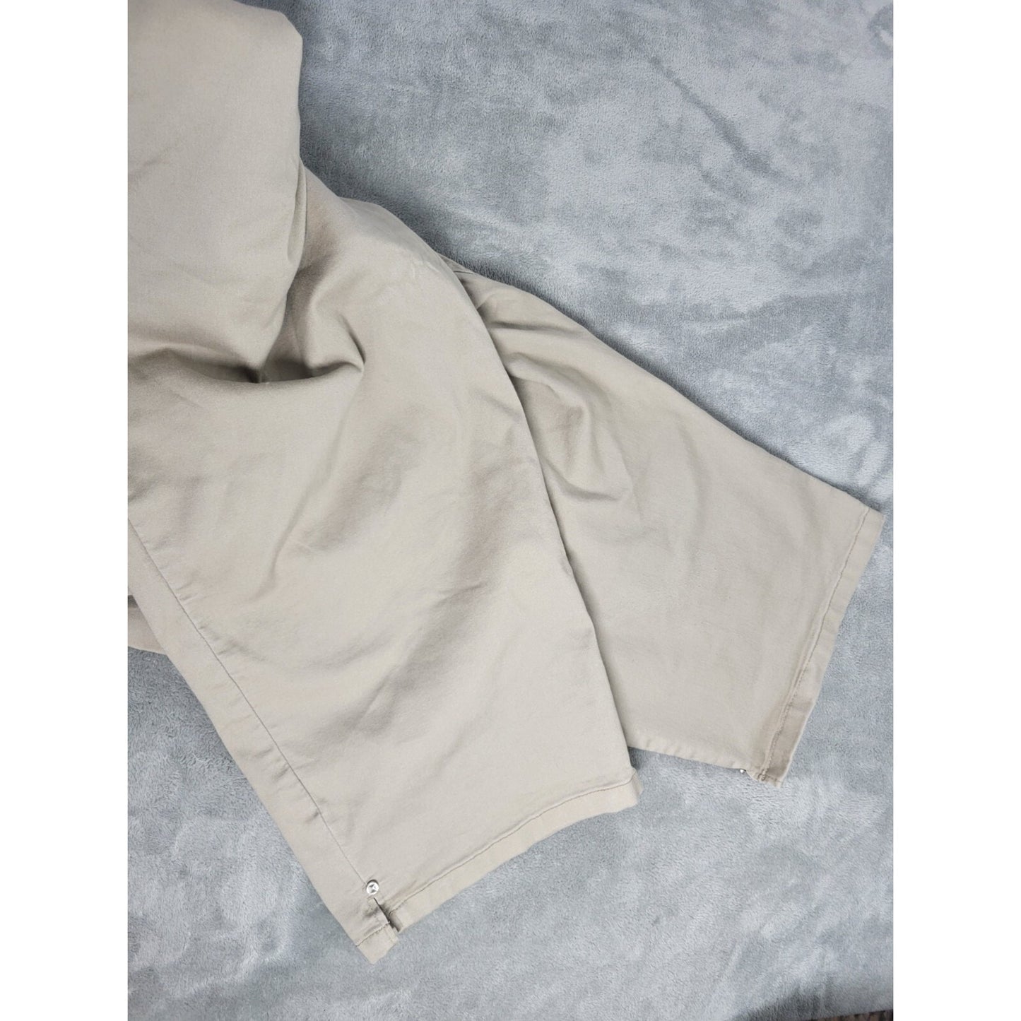 Catherines Sateen Womens Pants 30W Plus Capri Beige Cotton Blend Zip Comfy