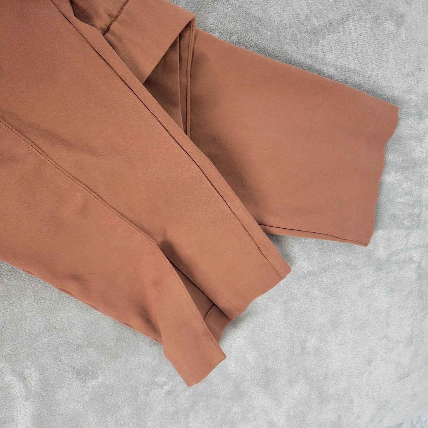 Ava Viv Womens Pants 1X Plus Pull On Cropped Brown Split Ankle Pockets Casual