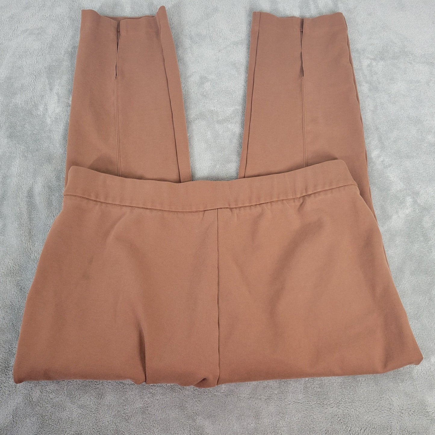 Ava Viv Womens Pants 1X Plus Pull On Cropped Brown Split Ankle Pockets Casual