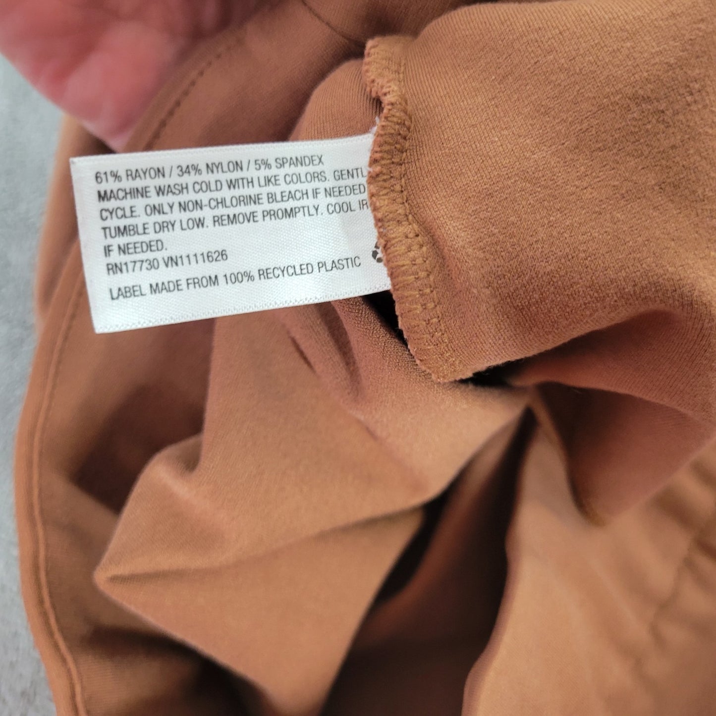 Ava Viv Womens Pants 1X Plus Pull On Cropped Brown Split Ankle Pockets Casual