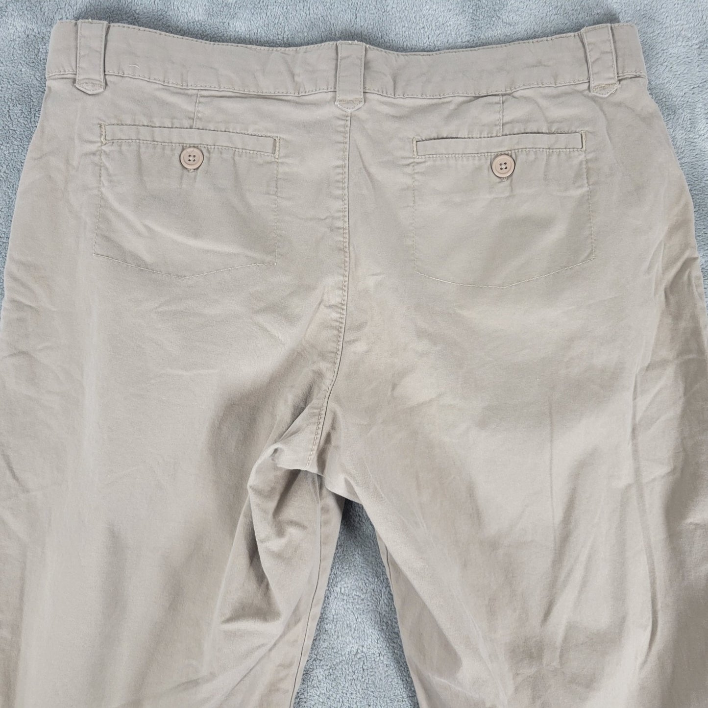 Lee Womens Pants 18W Plus Capri Tan Adjustable Waist Just Below Waist Zip Fly