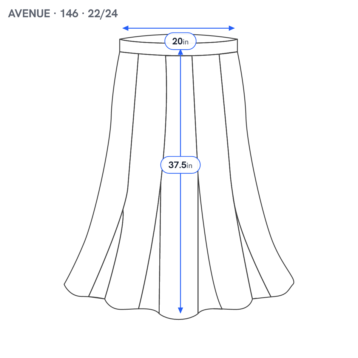 Avenue Womens Geometric Midi Skirt 22 24 Blue Yellow Handkerchief Flare GEO90E