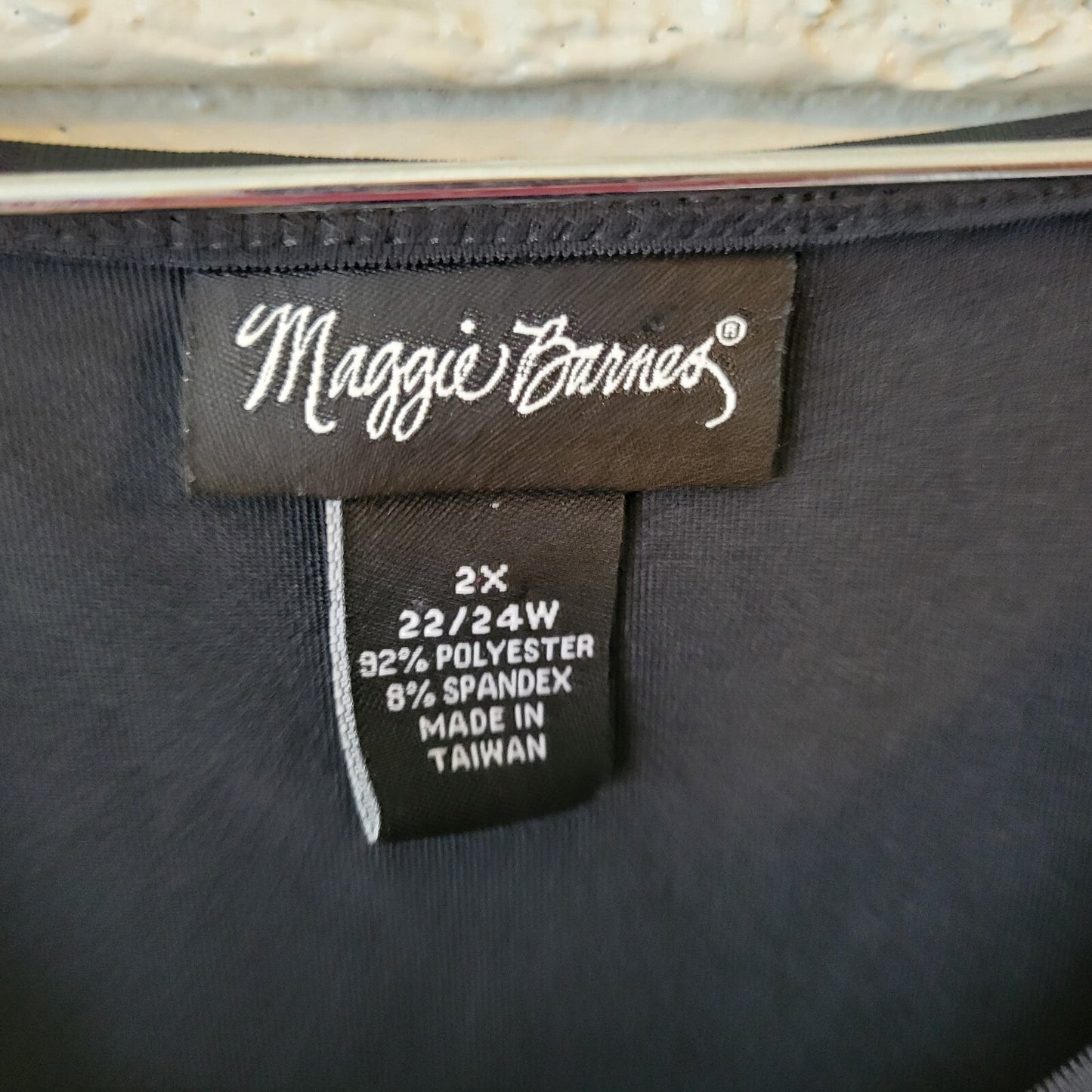 Maggie Barnes Womens Top 2X 22W 24W Plus Tank Shell Black Poly Blend Career