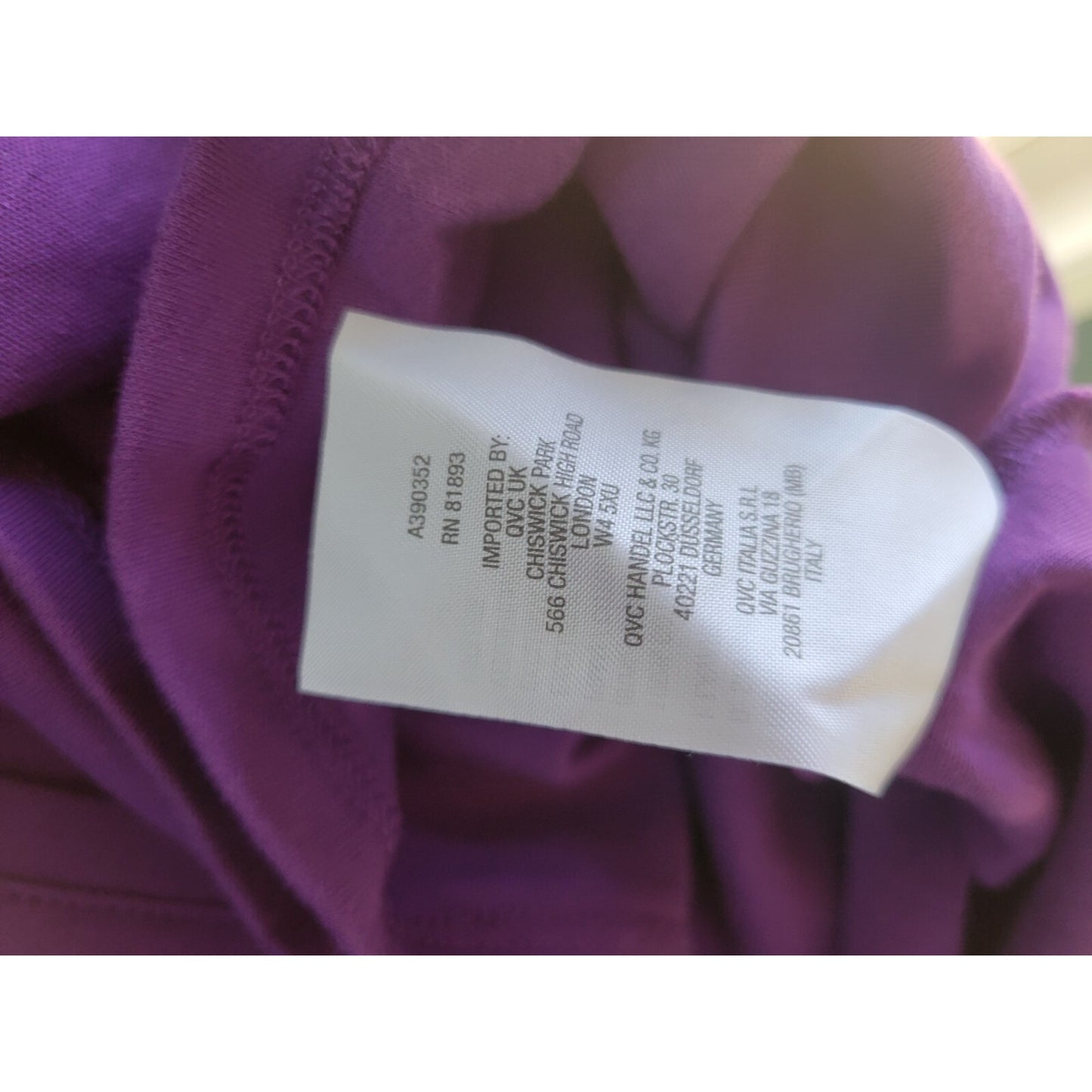 Isaac Mizrahi Live QVC Womens Top 5X Plus Tee Tunic 3/4 Sleeve Purple Casual