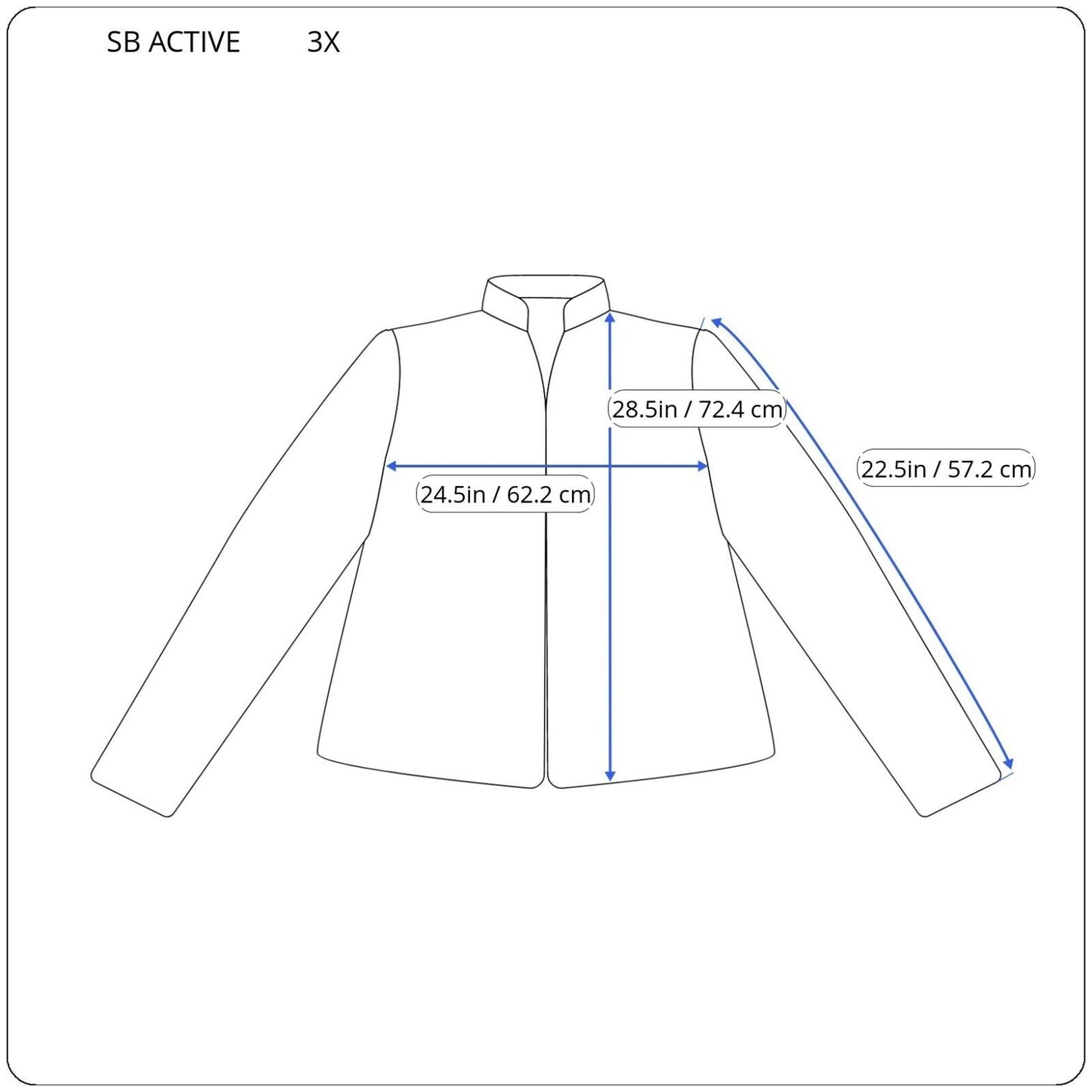 SB Active Womens Jacket 3X Long Sleeve Full Zip Blue Activewear Pockets Casual