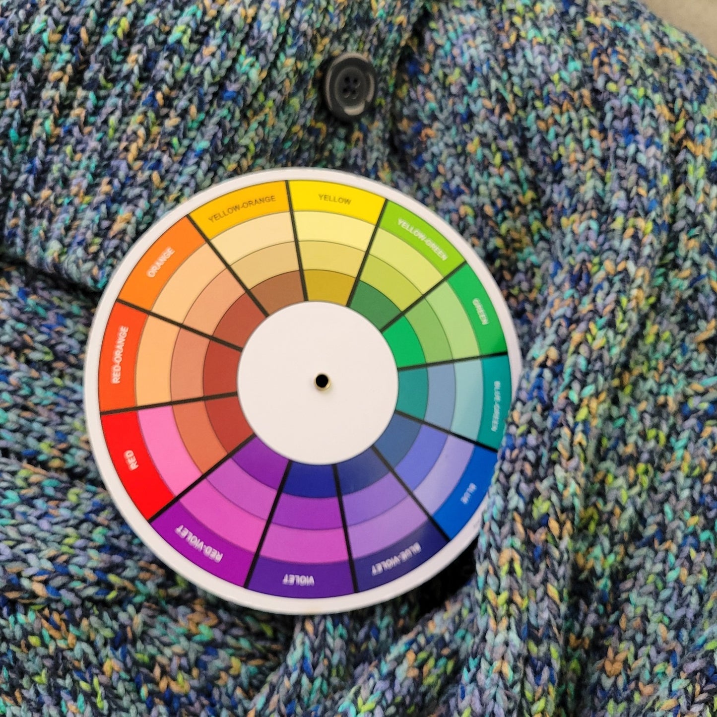 CJ Banks Womens Sweater 1X Plus 3/4 Sleeve Blue Green Marled Soft Collar Office