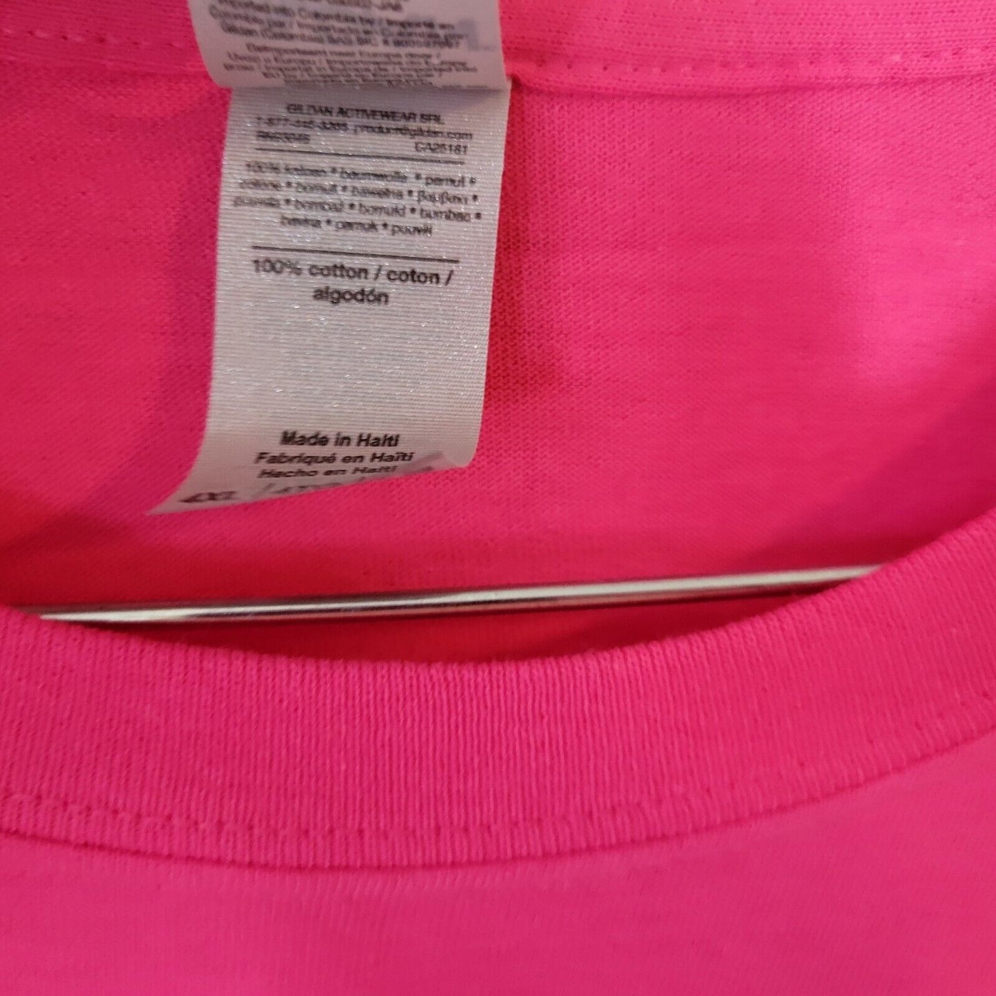 Nail Boss Womens Top 4XL Plus Tee Short Sleeve Pink Rhinestones Comfy Cotton