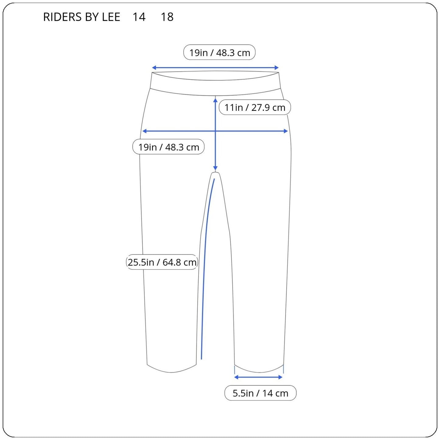 Riders Lee Womens Jeans 18 Plus Capri Zip Fly Dark Blue Denim Wash Tapered Comfy