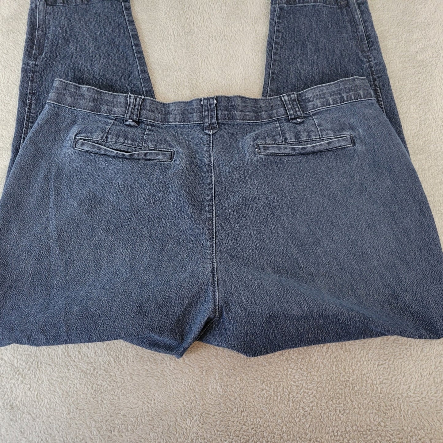 Riders Lee Womens Jeans 18 Plus Capri Zip Fly Dark Blue Denim Wash Tapered Comfy