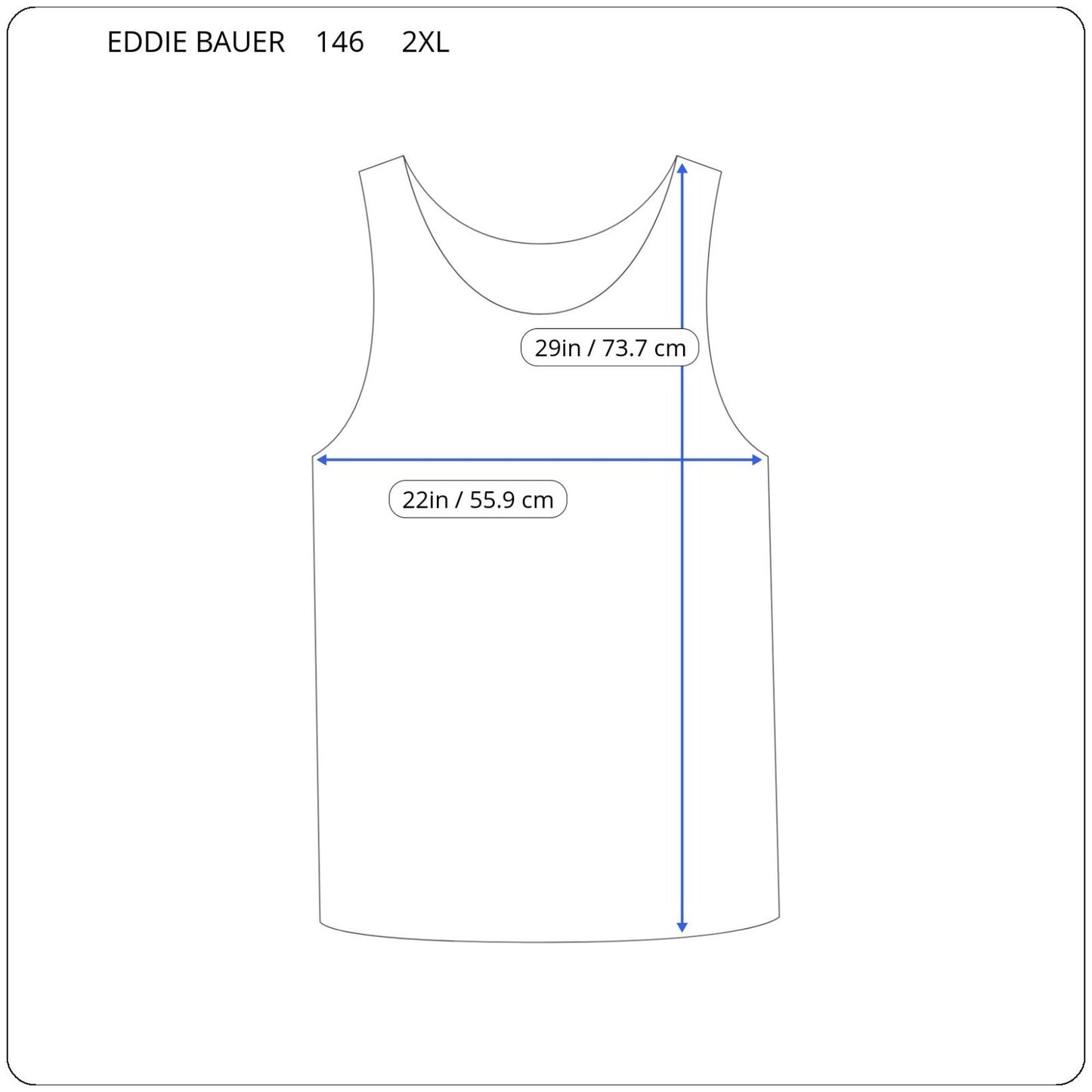 Eddie Bauer Womens Top 2XL Plus Tank Blue Watercolor Poly Blend Lightweight