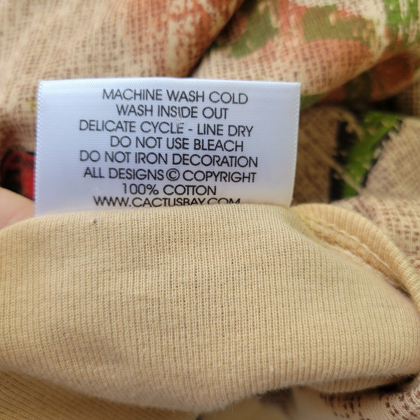 Cactus Bay Womens Top XL Tan Artsy Latin America Recipes Chile Relleno Margarita