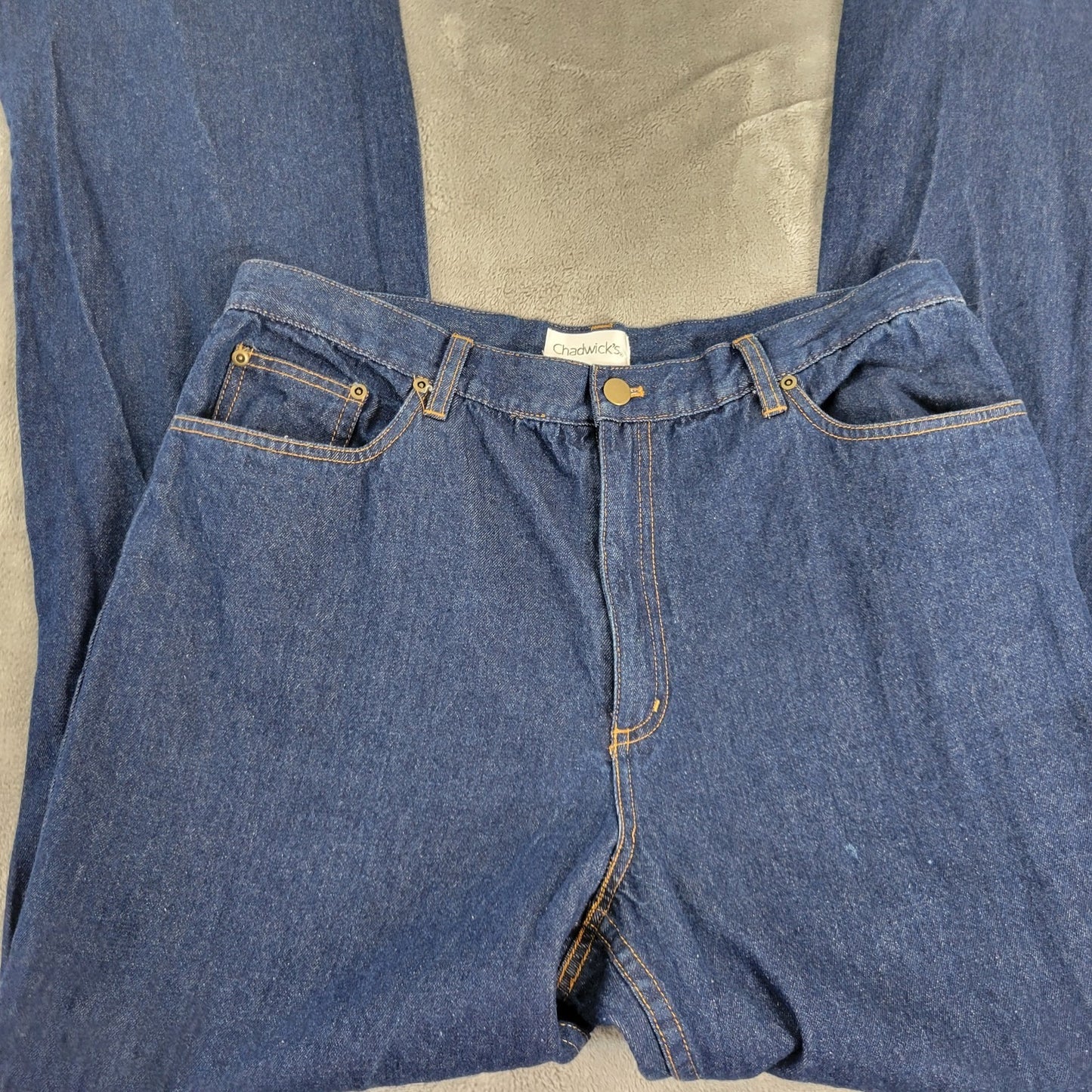 Chadwicks Womens Jeans 16T Tall Boot Cut Dark Blue Denim Wash Cotton Pockets