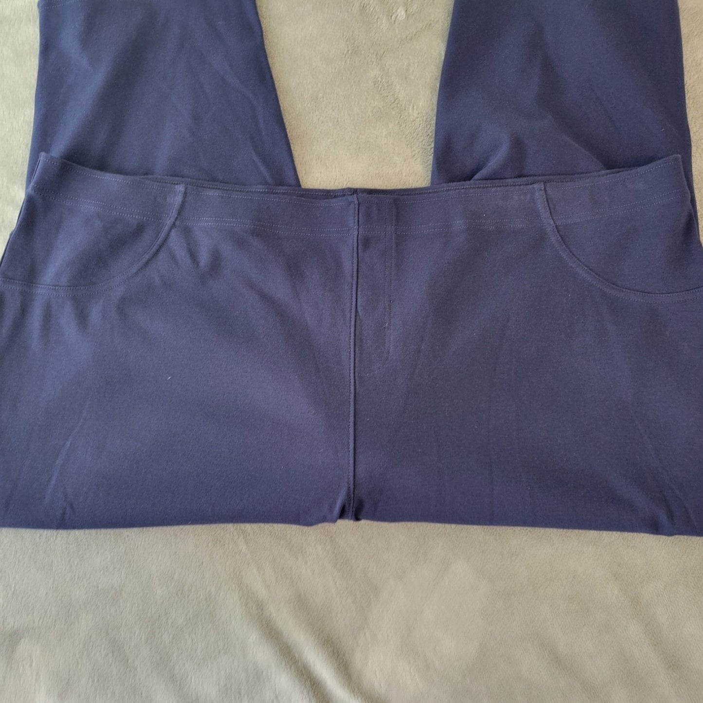 Liz Claiborne Womens Pants 3XP Plus Petite Capri Blue Cotton Blend Comfy Casual