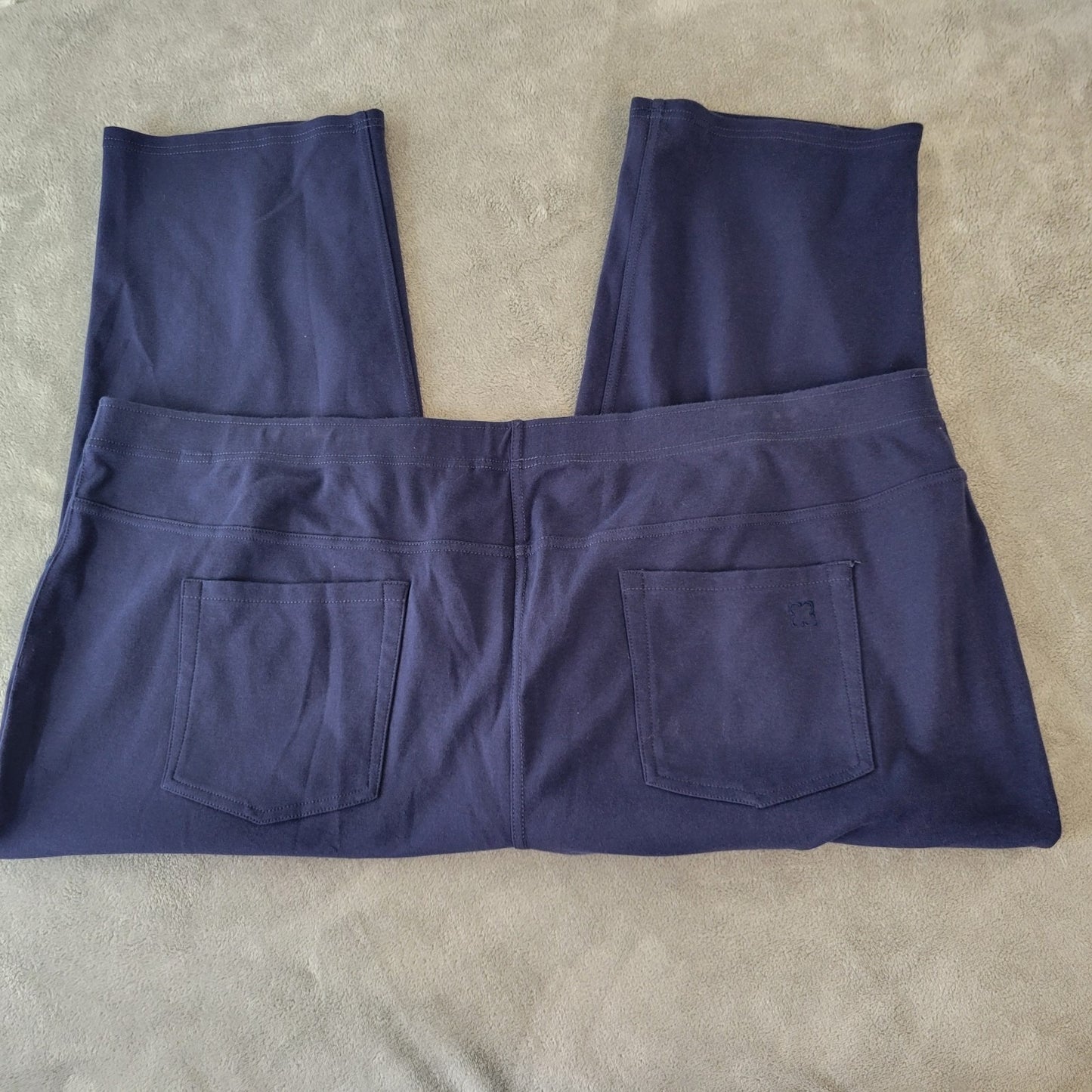 Liz Claiborne Womens Pants 3XP Plus Petite Capri Blue Cotton Blend Comfy Casual