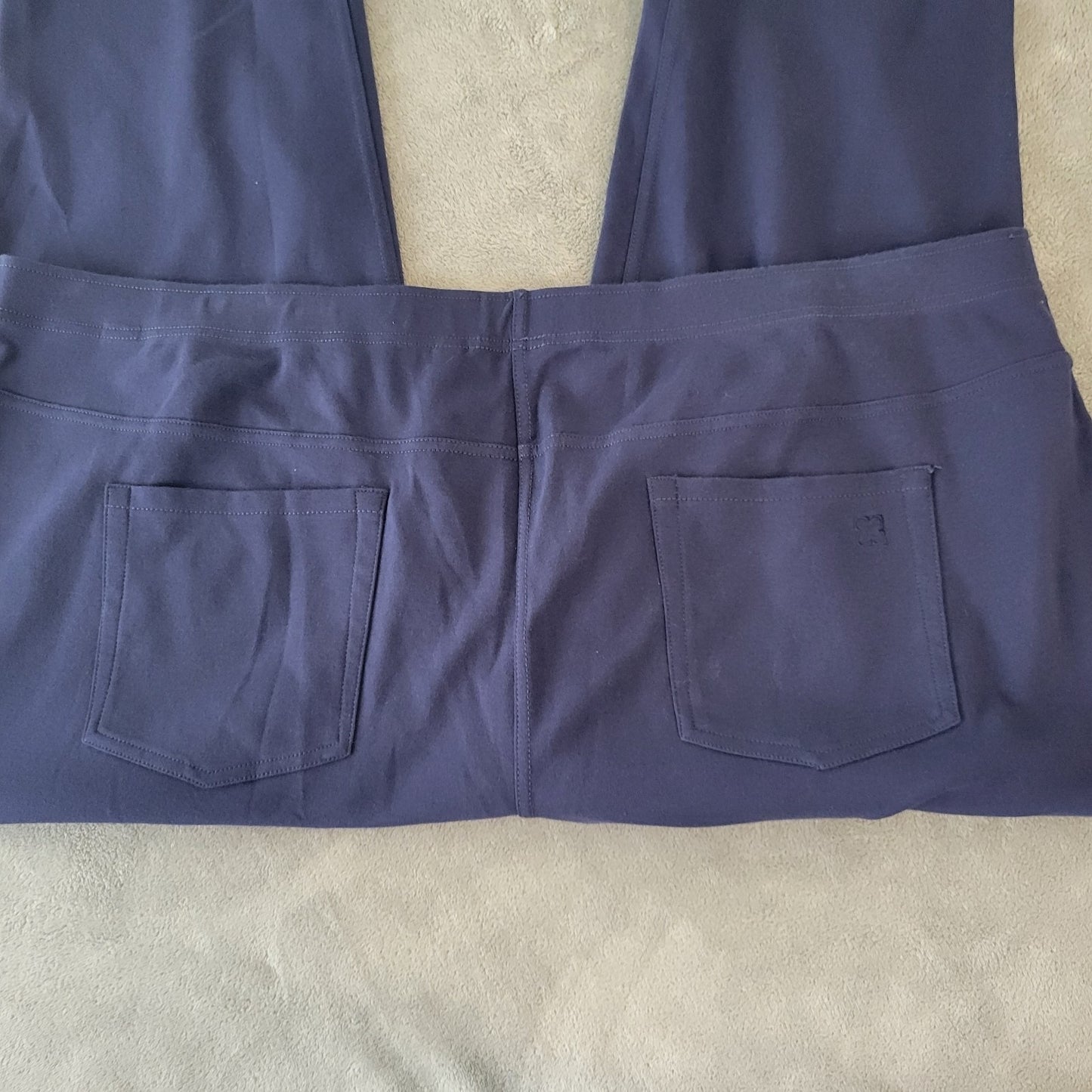 Liz Claiborne Womens Pants 3XP Plus Petite Capri Blue Cotton Blend Comfy Casual