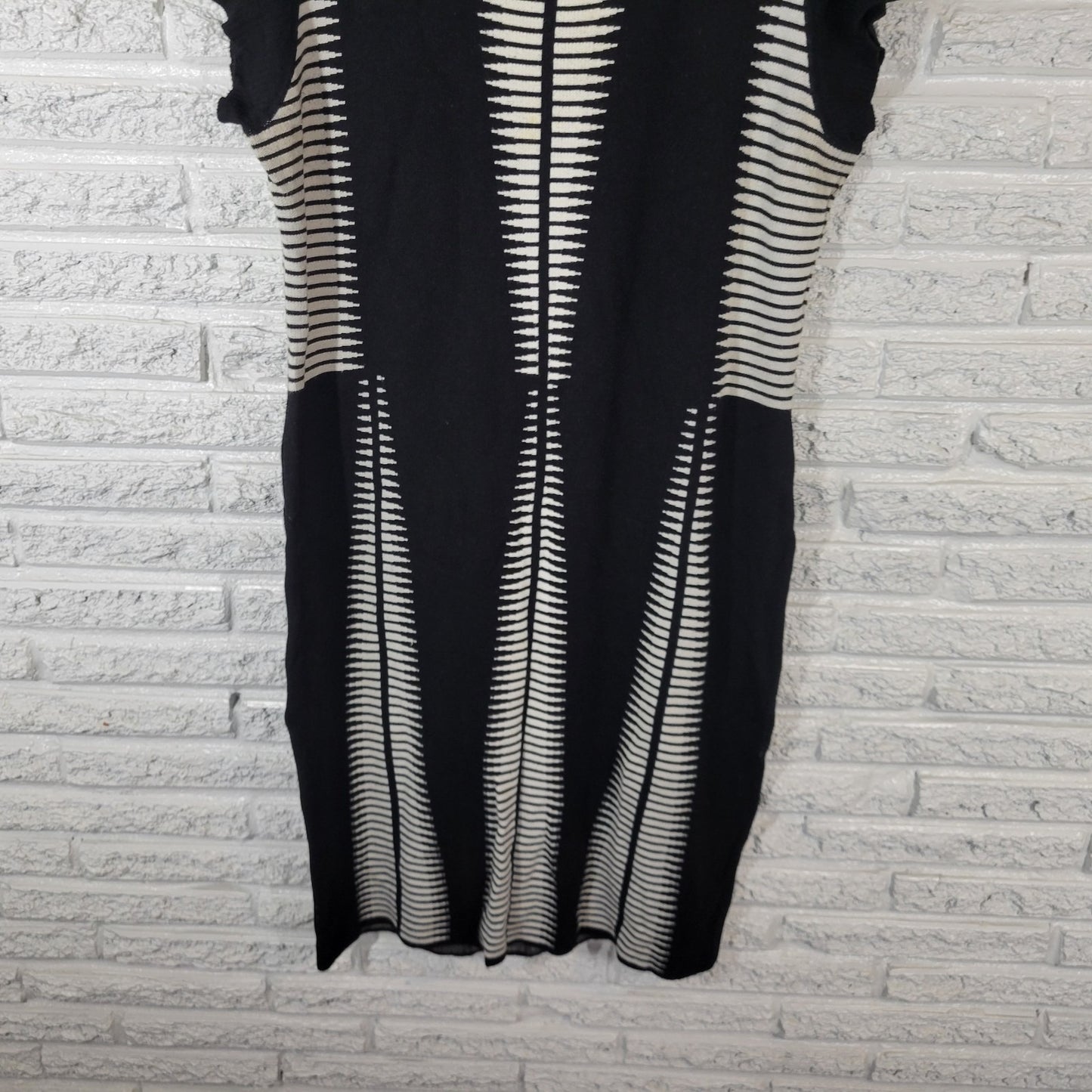 Ashley Stewart Womens Dress 18 20 Plus Sweater Knit Black Geometric Comfy Casual