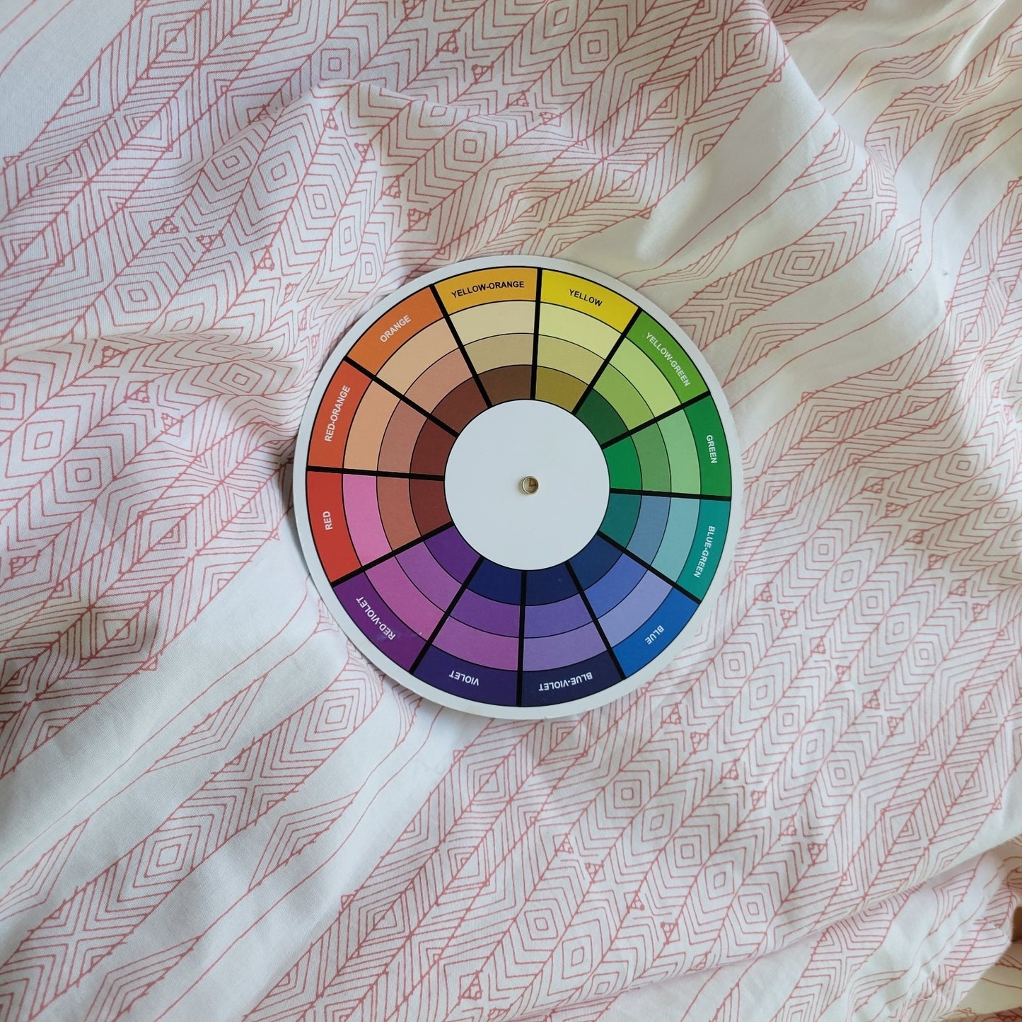 Roamans Womens Top 24W Plus Button Up Pink Geometric Cotton Blend Lightweight