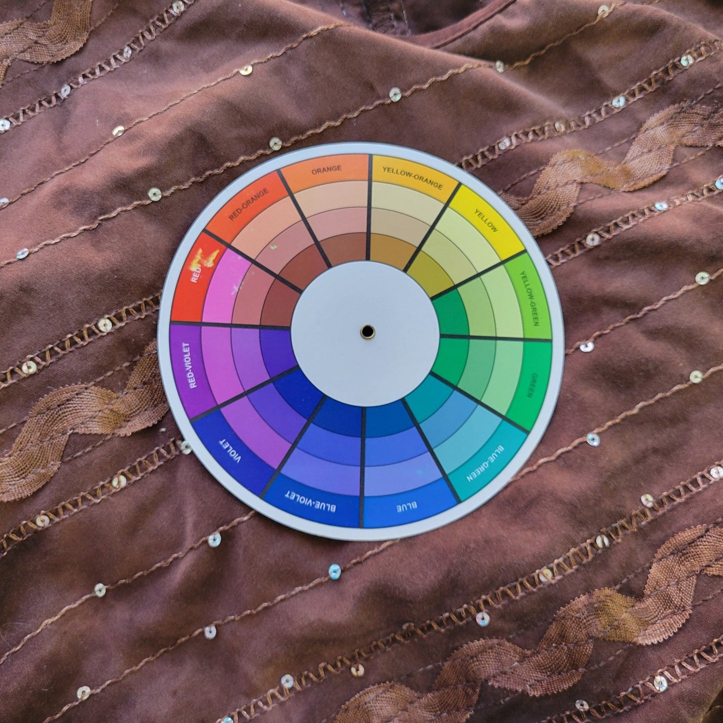 Shannon Ford Womens Top 2X Plus Tunic Brown Asymmetric Sequins Poly Blend Comfy