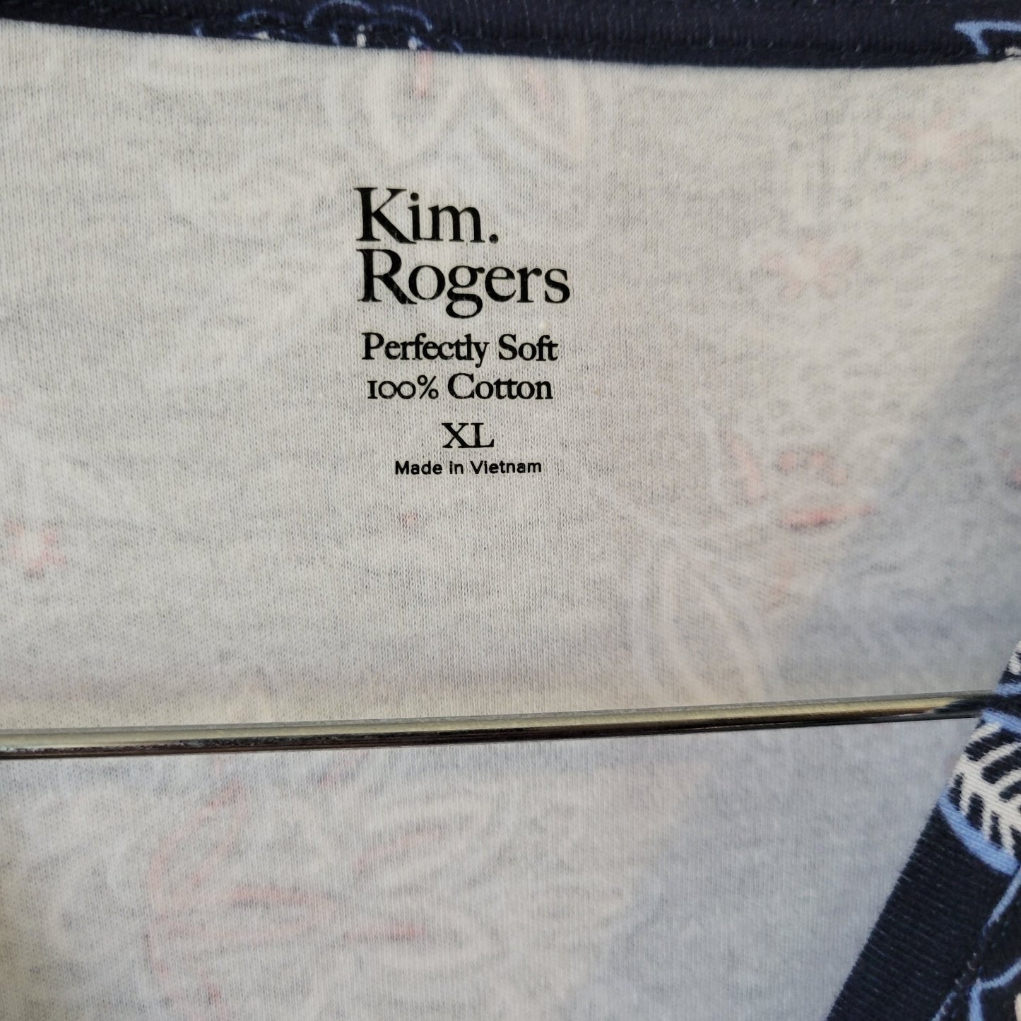 Kim Rogers Womens Dress XL Perfectly Soft Mini Blue Red Floral Comfy Cotton