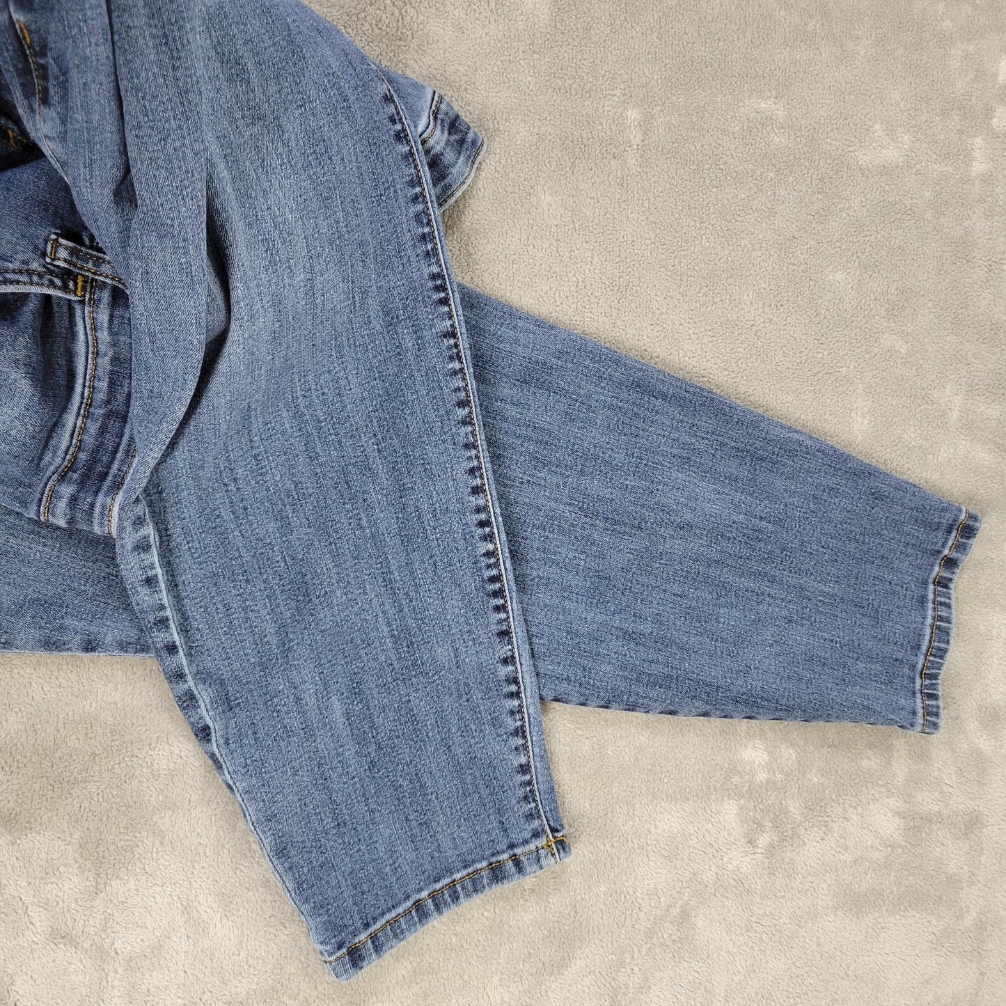 Sonoma Womens Jeans 26W Plus Cropped Straight Leg Blue Denim Zip Fly Comfy