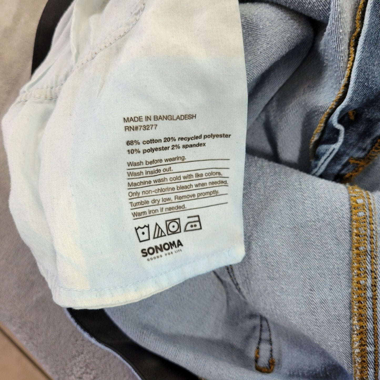 Sonoma Womens Jeans 26W Plus Cropped Straight Leg Blue Denim Zip Fly Comfy