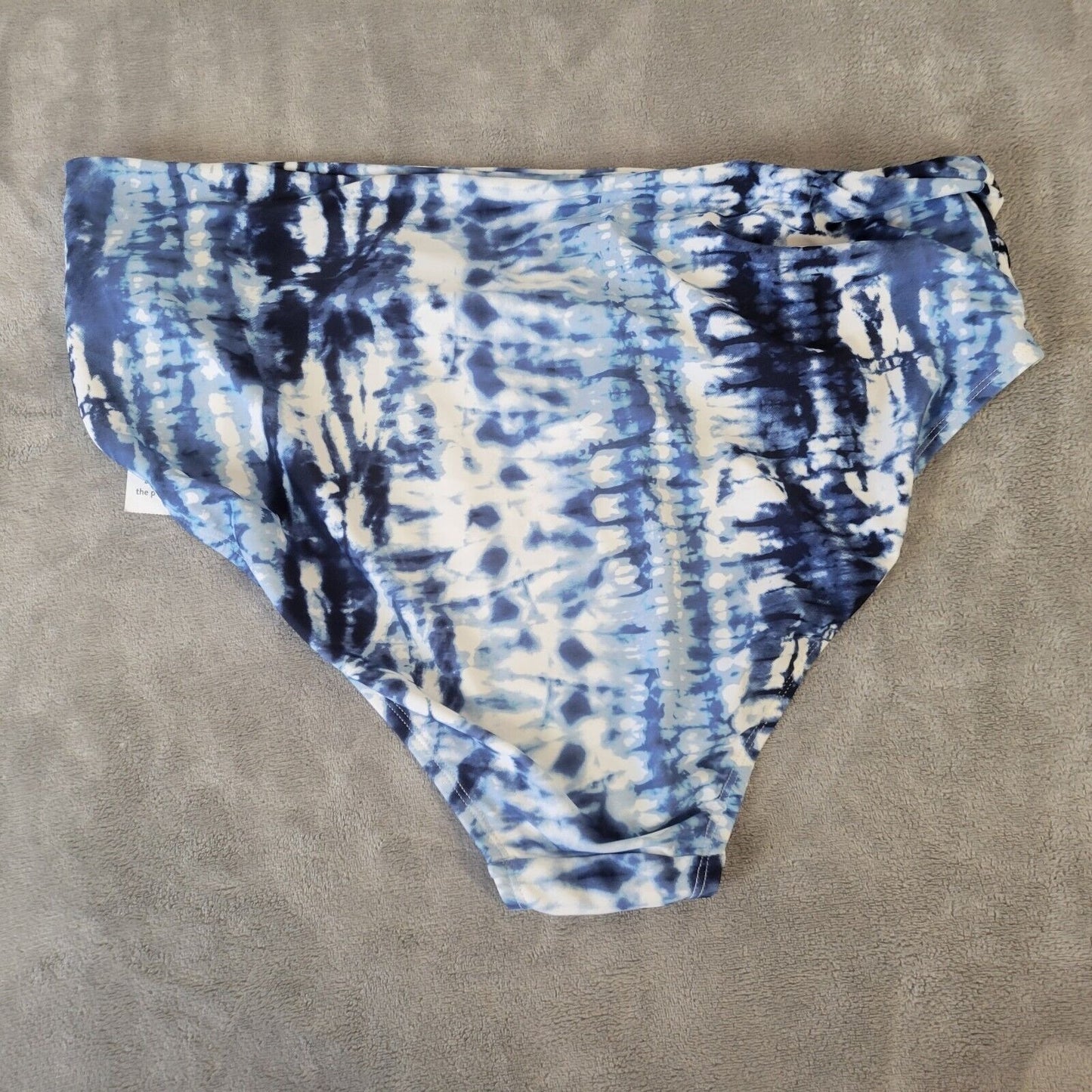 Time Tru Womens Swim Bikini Bottom 2X 20W 22W Plus Blue Tie Dye Comfy New