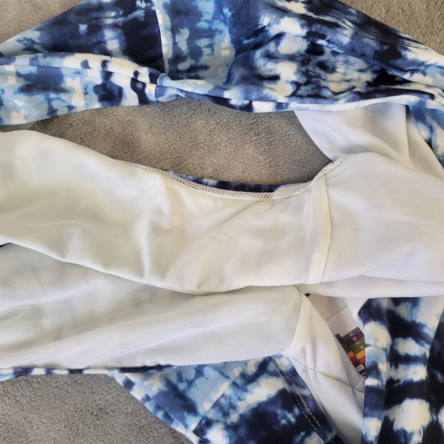 Time Tru Womens Swim Bikini Bottom 2X 20W 22W Plus Blue Tie Dye Comfy New