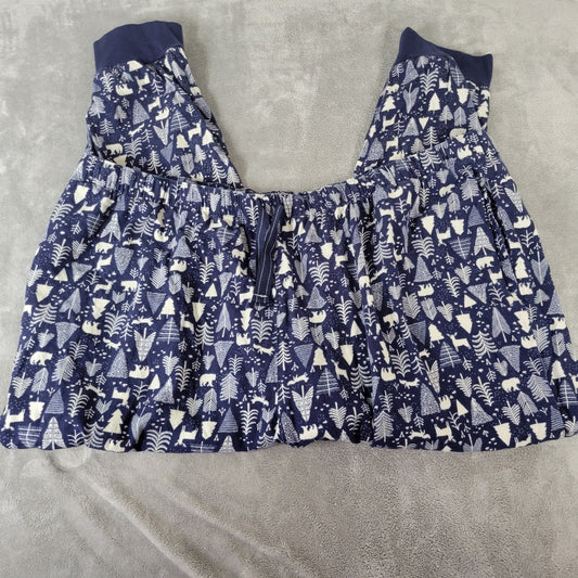 Christmas Old Navy Womens Pajama Pants 4X Plus Cropped Blue Lightweight Cotton