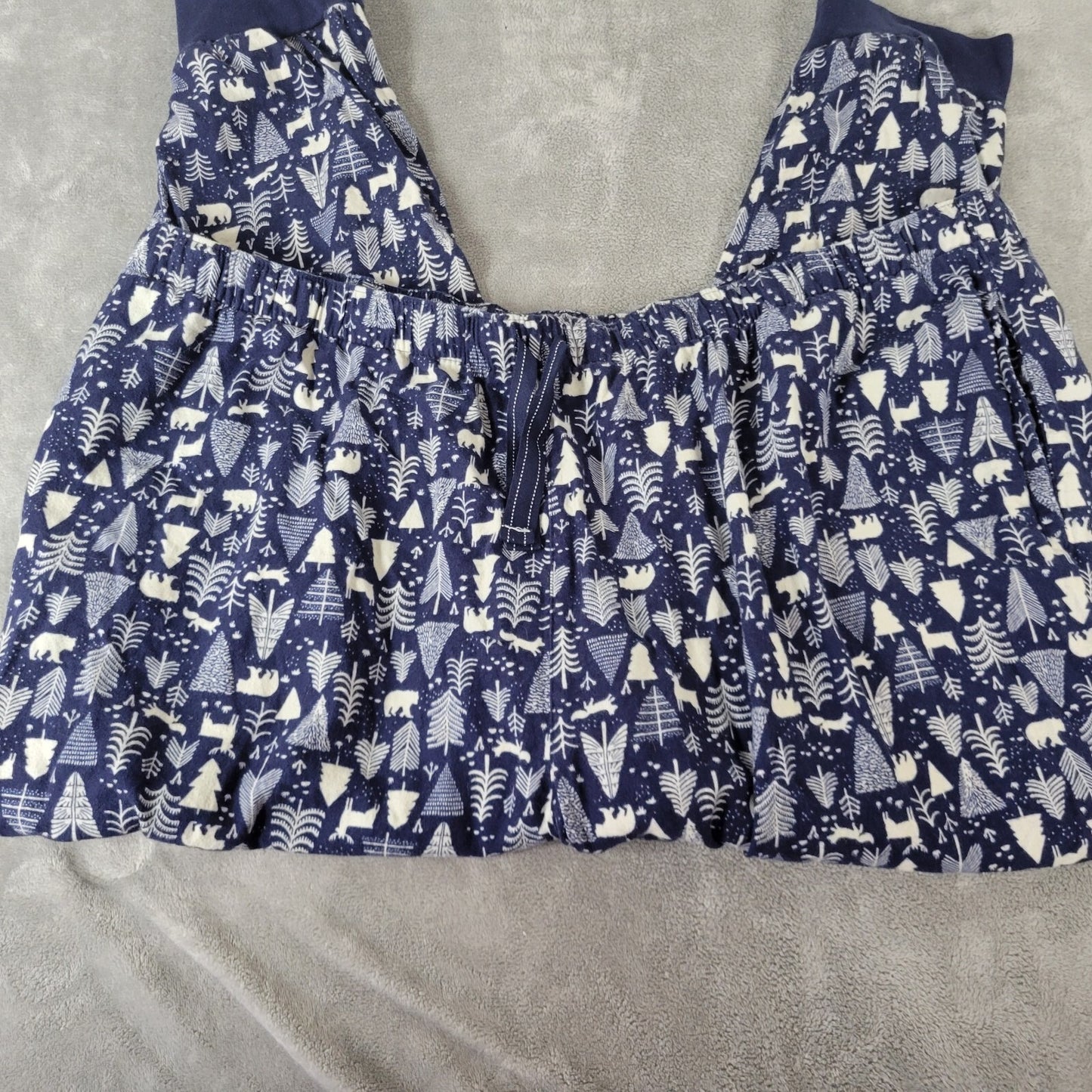 Christmas Old Navy Womens Pajama Pants 4X Plus Cropped Blue Lightweight Cotton