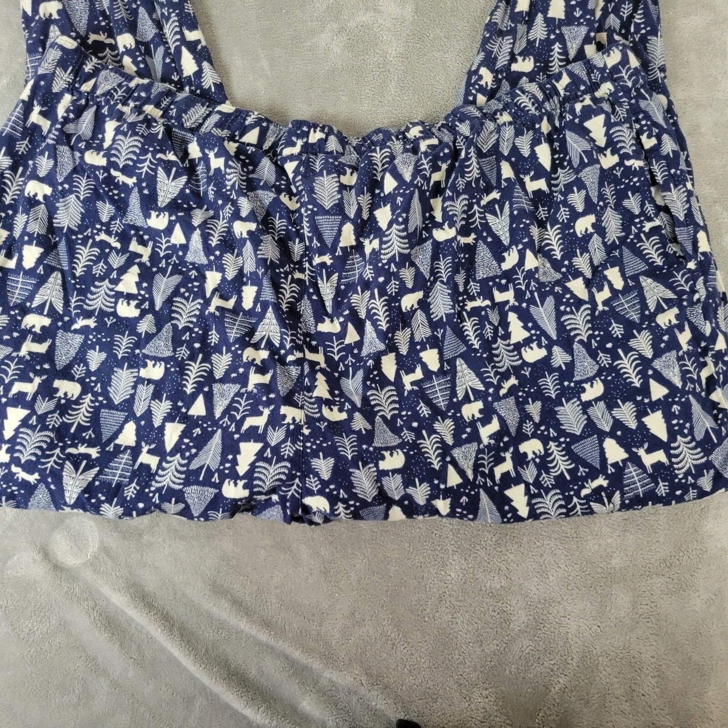 Christmas Old Navy Womens Pajama Pants 4X Plus Cropped Blue Lightweight Cotton