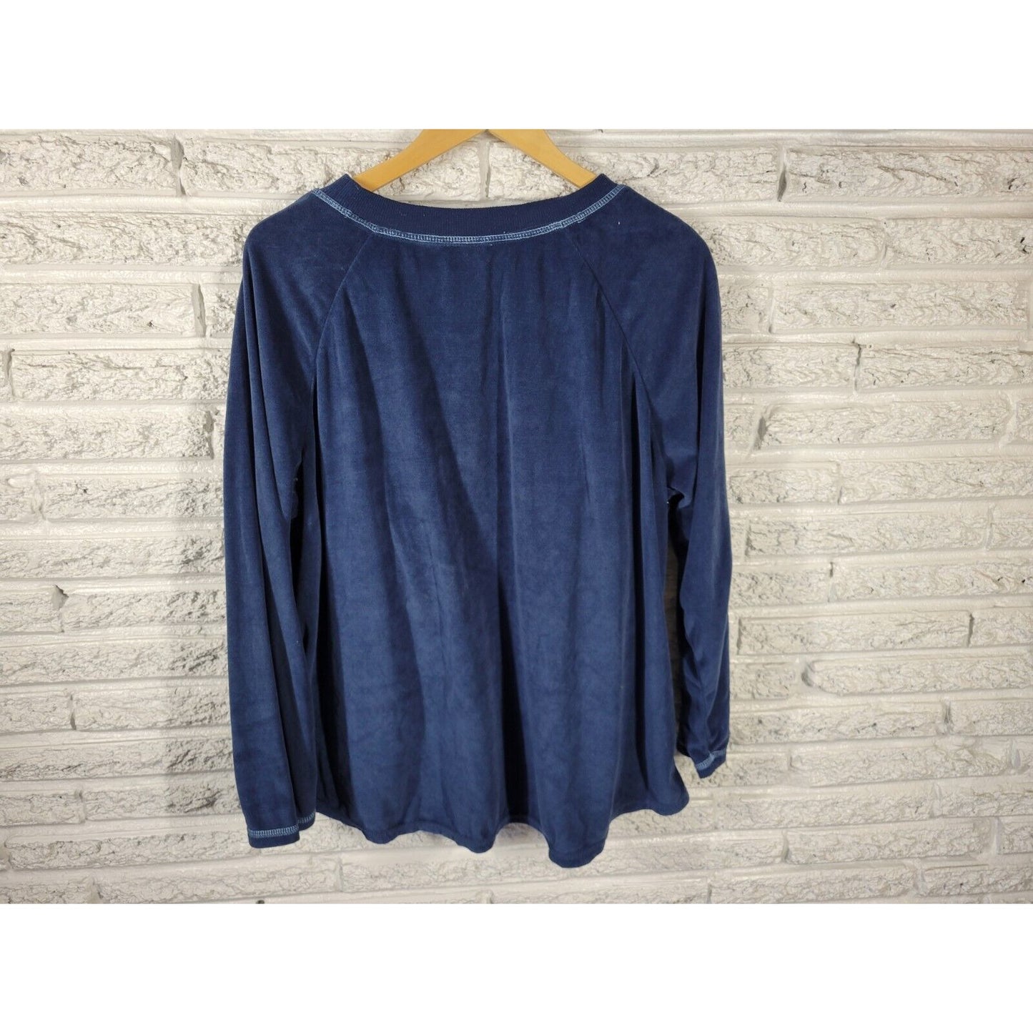 Secret Treasures Women Top 2X Plus Pajama Blue Fleece This Girl Loves to Sleep