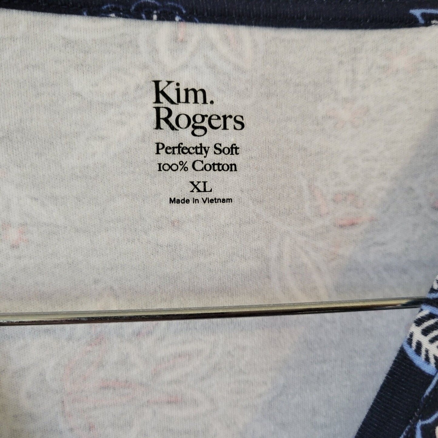 Kim Rogers Womens Dress XL Perfectly Soft Mini Blue Red Floral Cotton Comfy