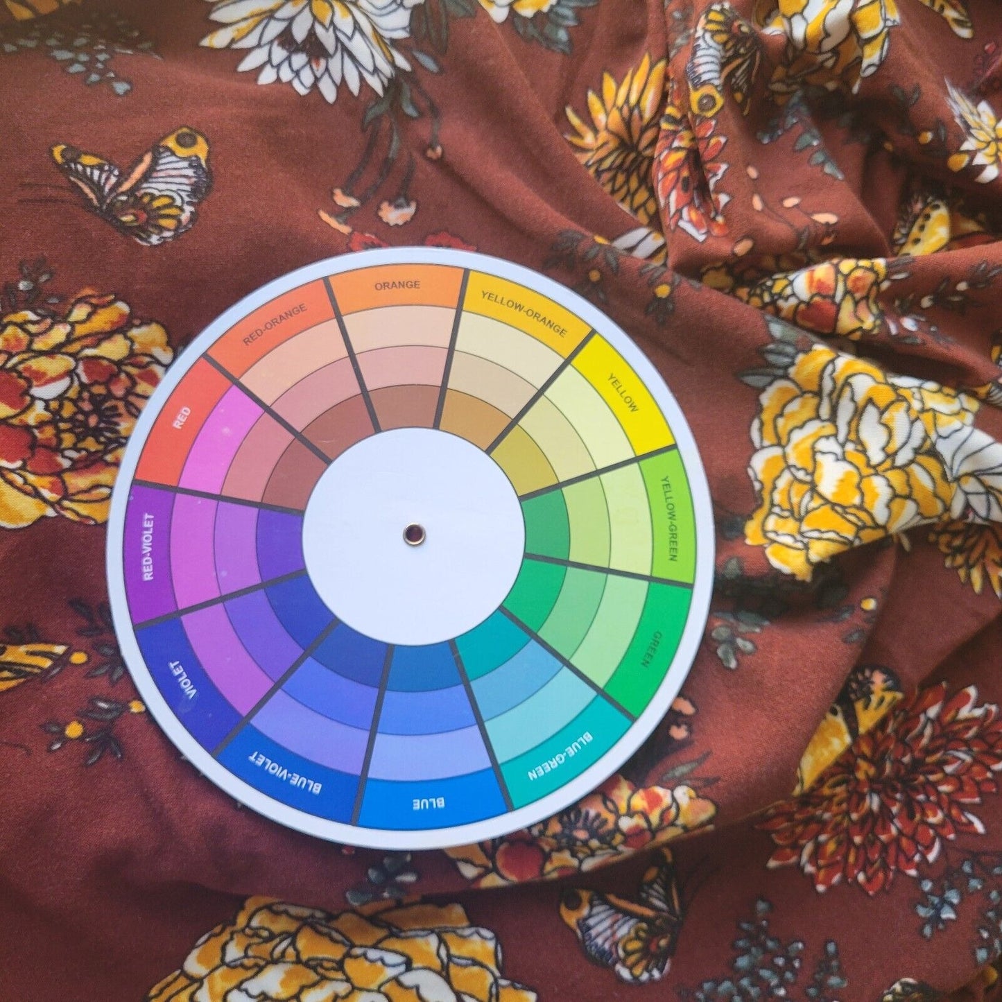 Kristin Nicole Womens Top 1X 3/4 Sleeve Brown Gold Floral Poly Blend Lightweight