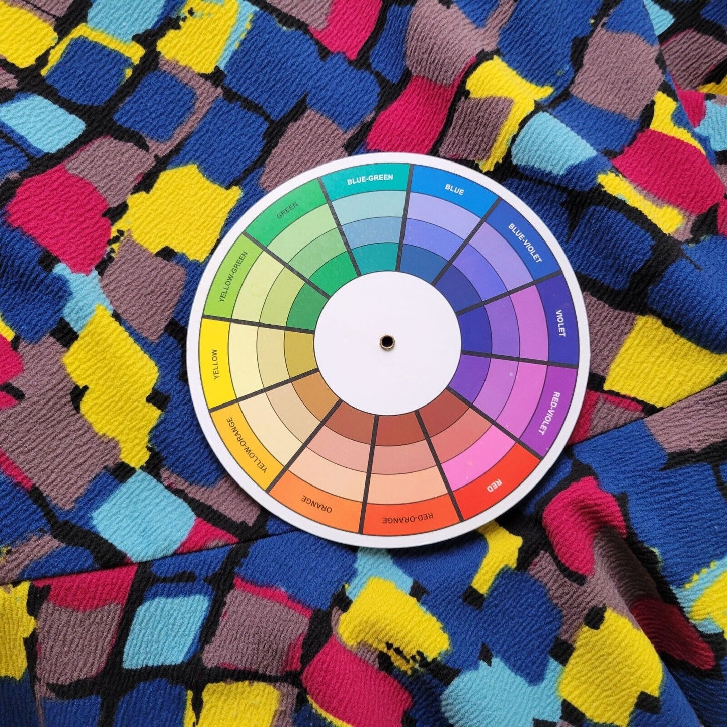 Lularoe Women Dress 3XL Plus Fit Flare Blue Red Geometric Knit Poly Blend Comfy