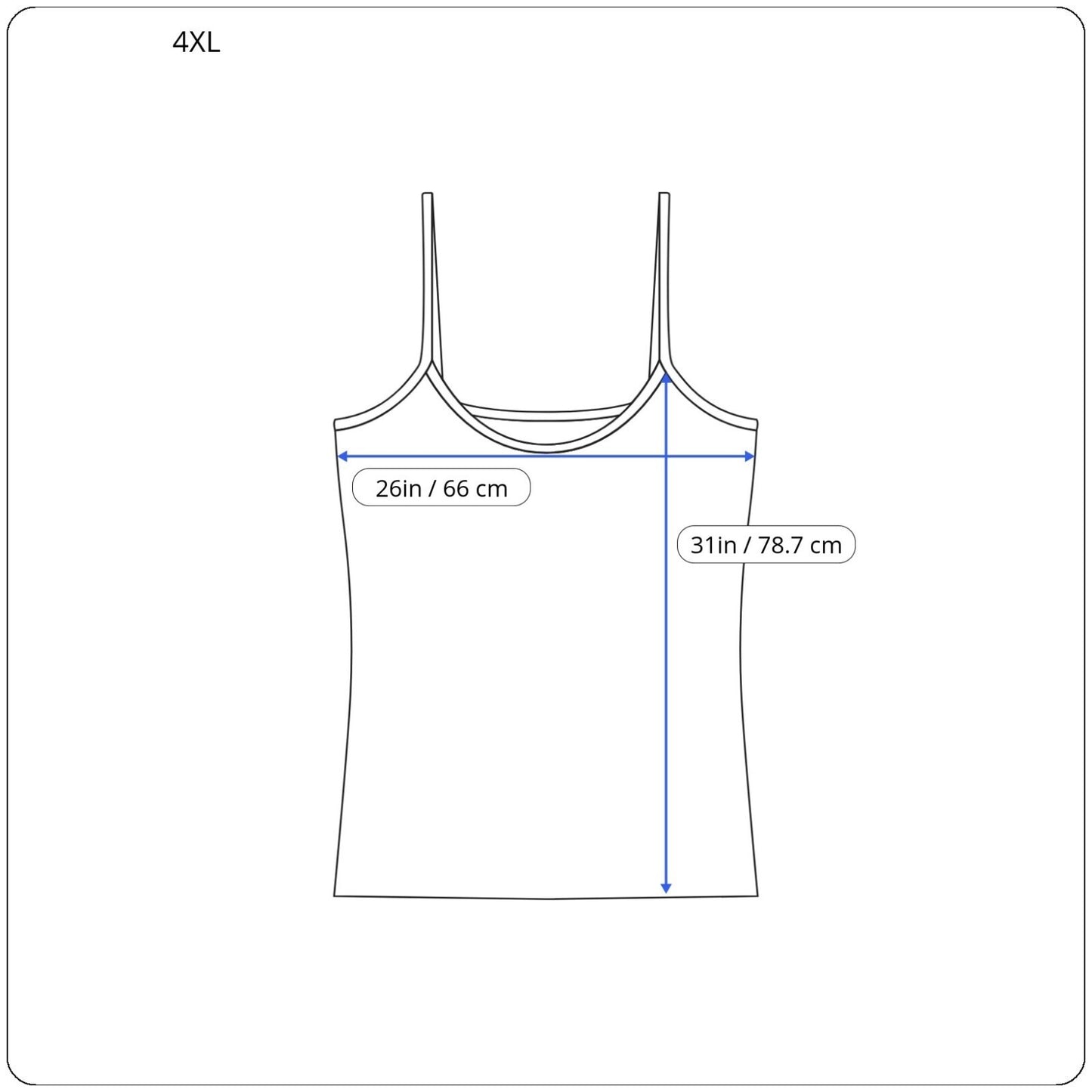 Women Top 4XL Plus Camisole Spaghetti Straps Blue Orange Watercolor Casual Comfy